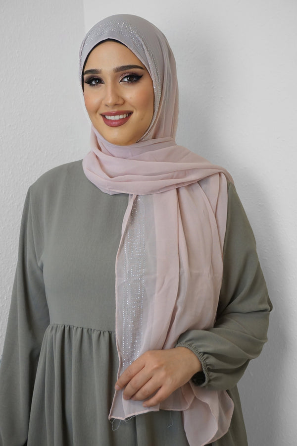 Chiffon Diamond Hijab Rosa