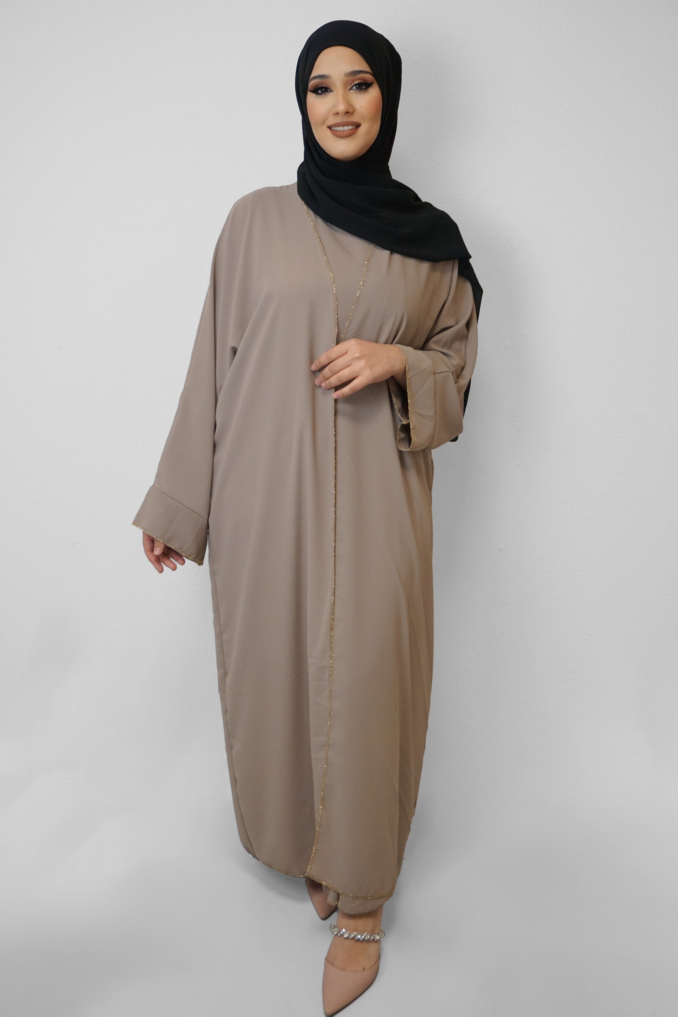 Zwei-Teiler Abaya Saddaya Taupe