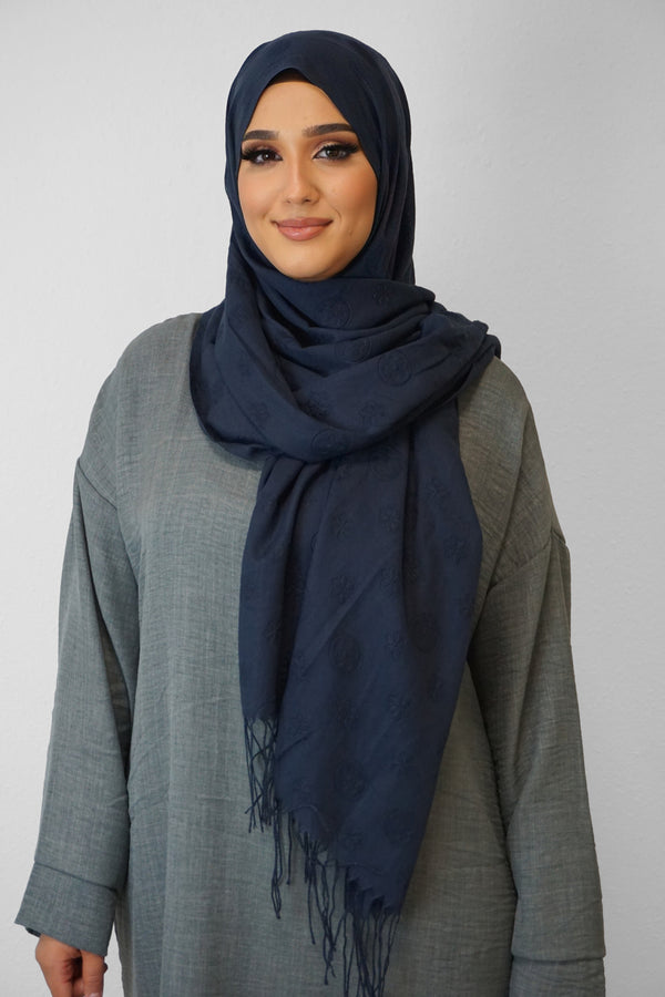 Baumwolle Hijab Zuhur Dunkelblau