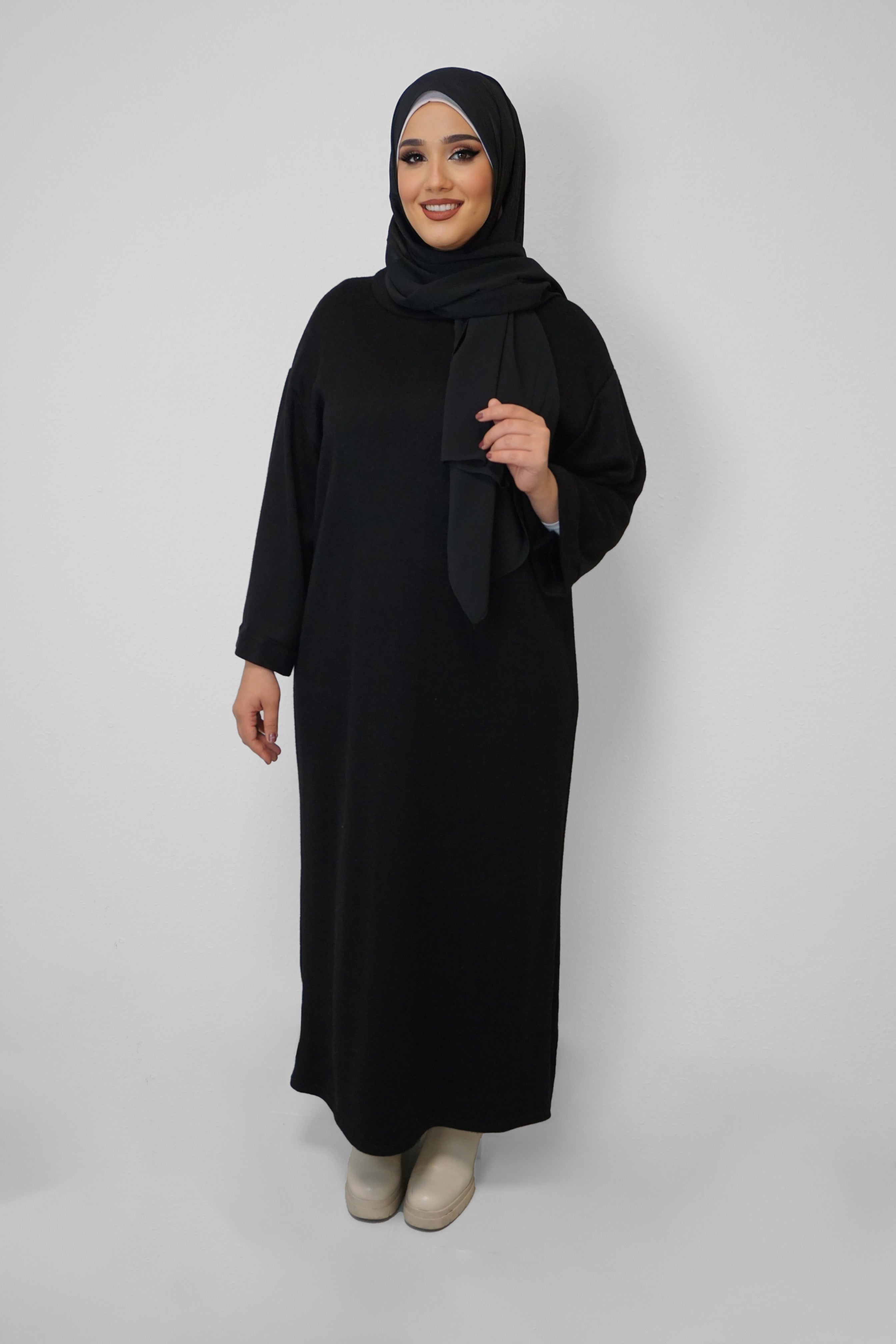 Maxi Strick-Kleid Nour Schwarz