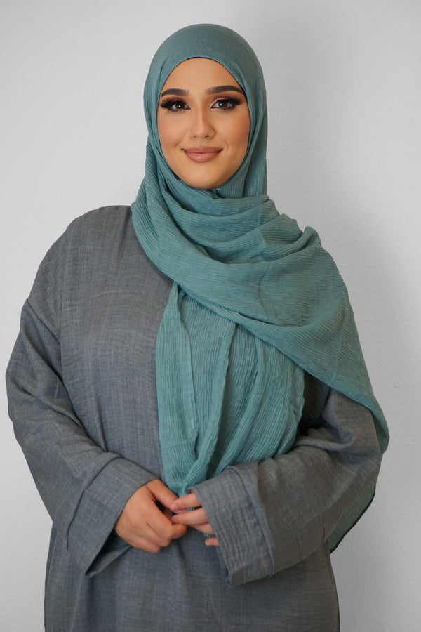 Baumwolle Crinkle-Hijab Mint