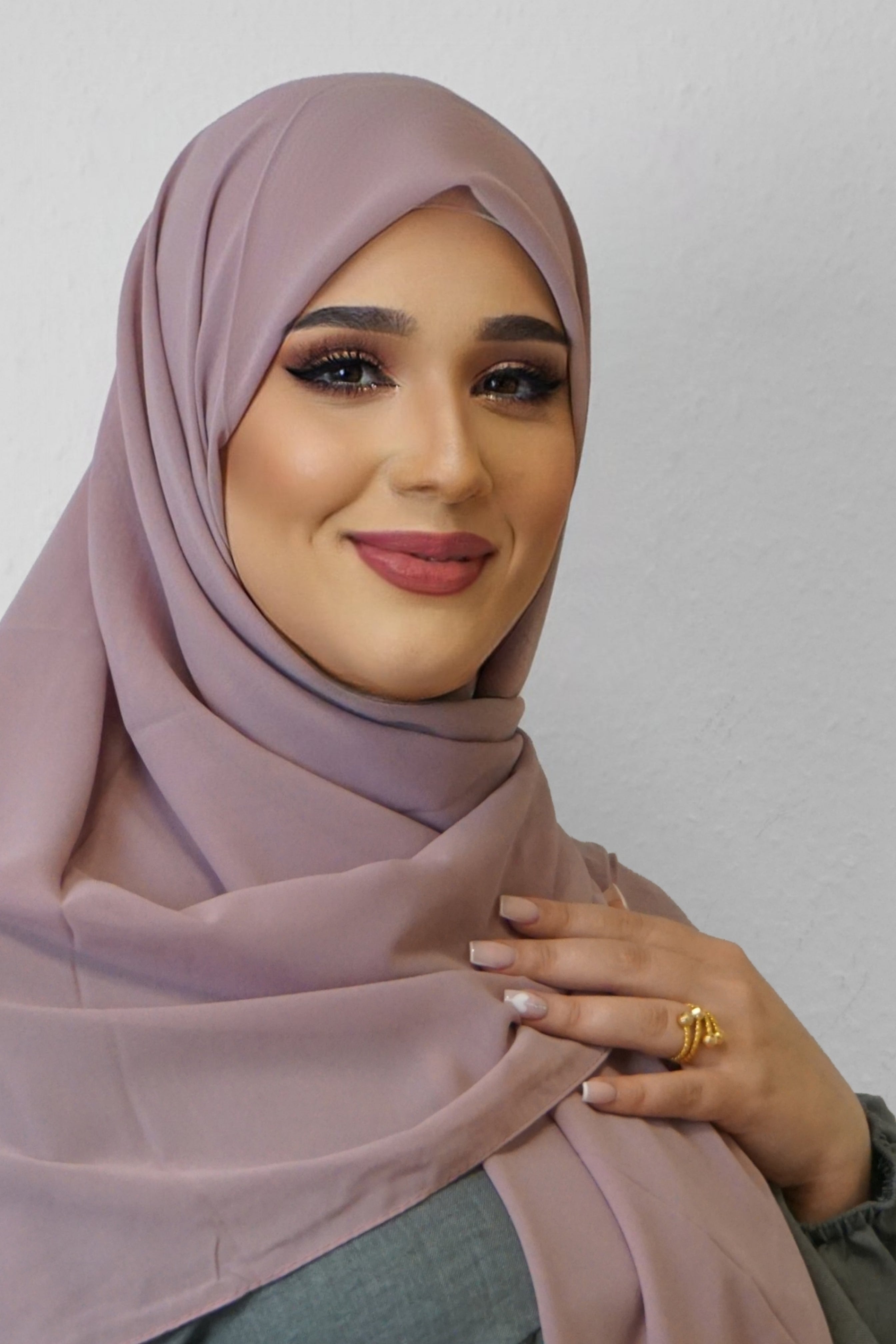 XL Chiffon Quadrat Hijab Light-Blush