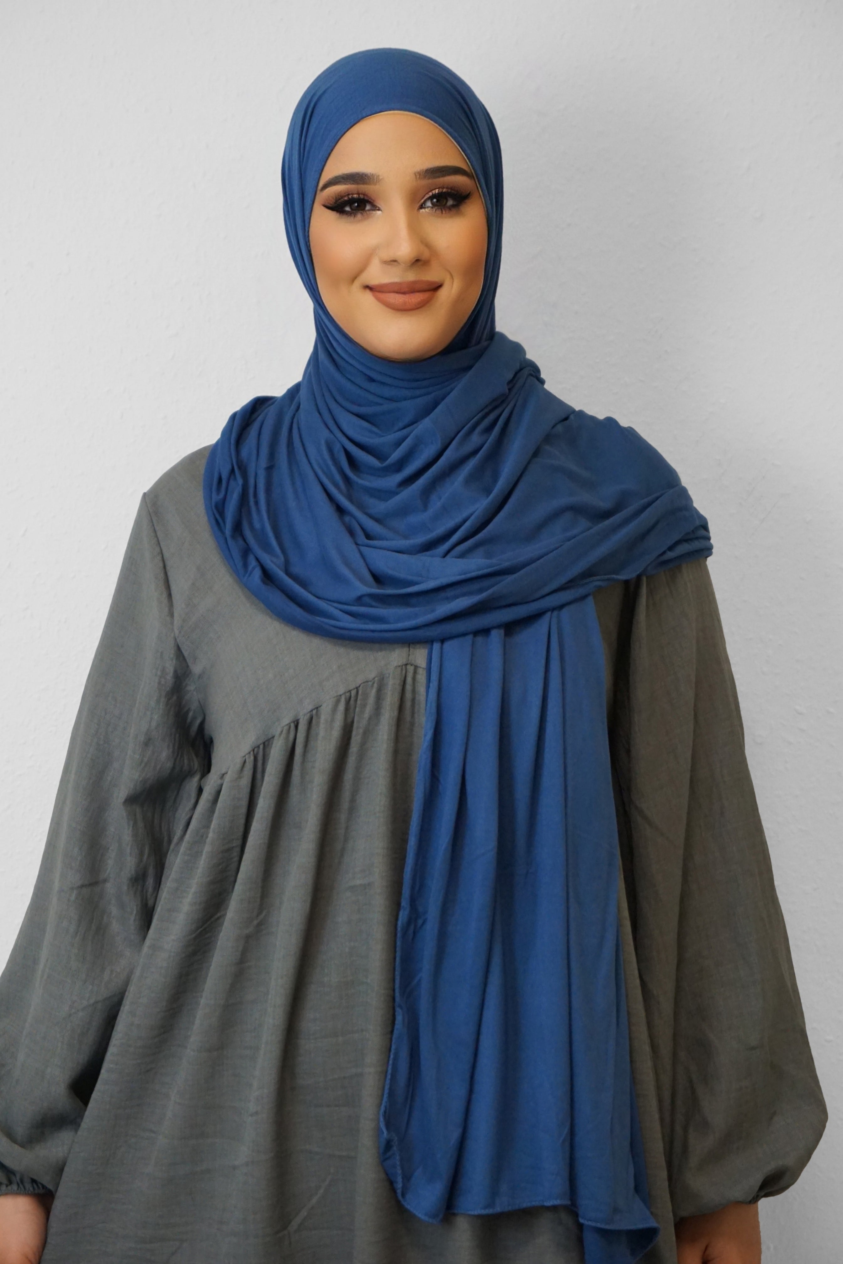 Jersey XL Hijab Jeansblau