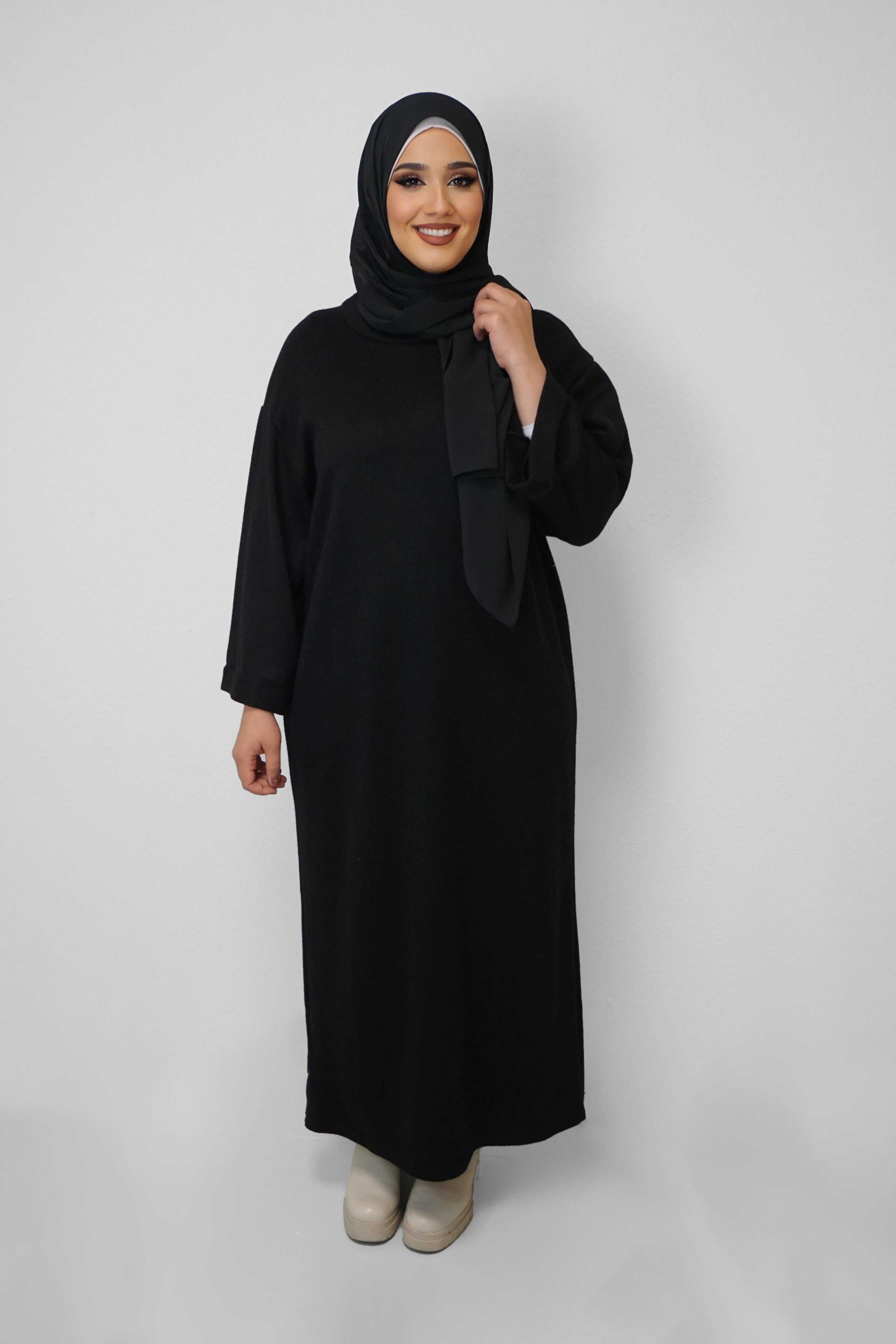 Maxi Strick-Kleid Nour Schwarz