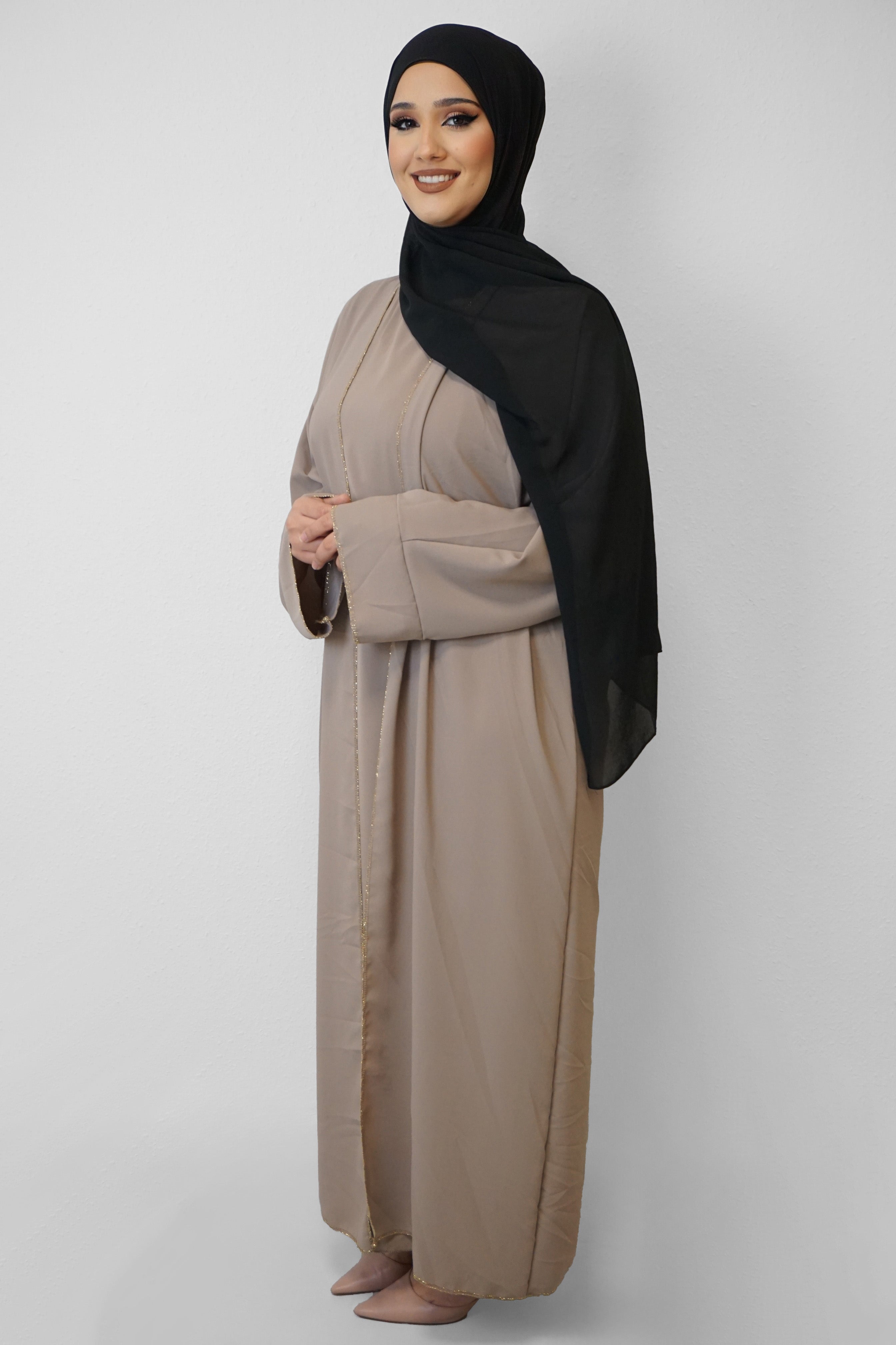 Zwei-Teiler Abaya Saddaya Taupe