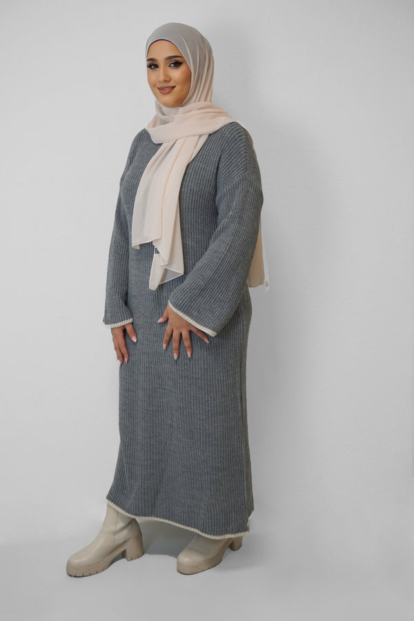 Maxi Strick-Kleid Elif Grau