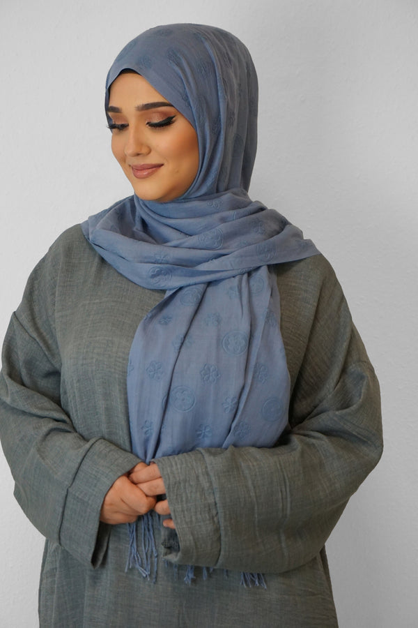 Baumwolle Hijab Zuhur Hellblau