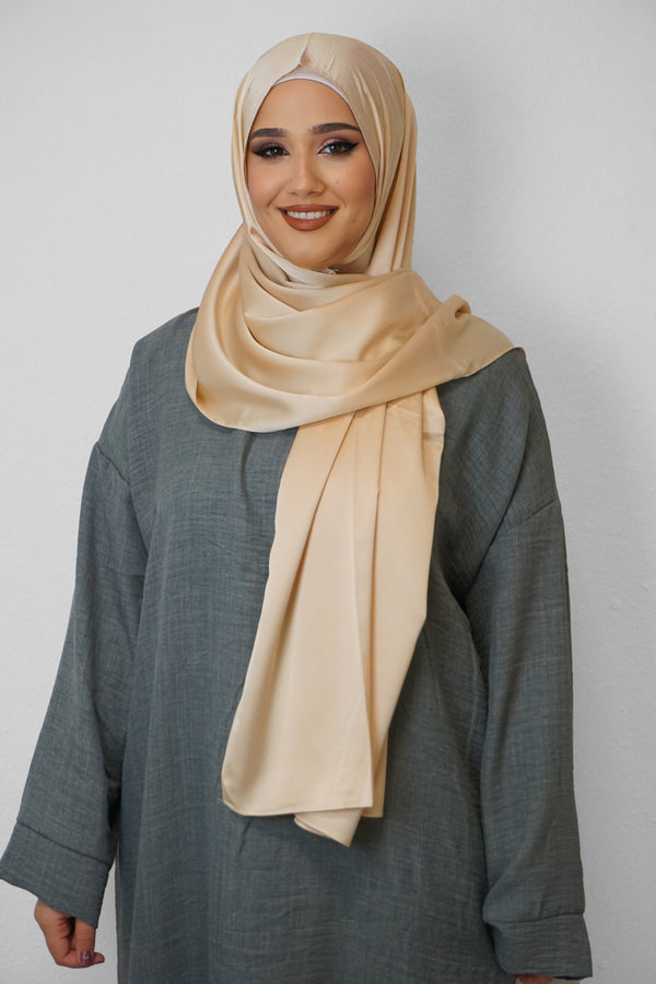 Satin Classic Hijab Beige 2