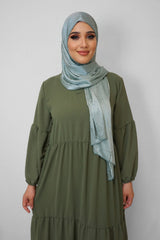 Satin Hijab Plissiert Pistaziengrün