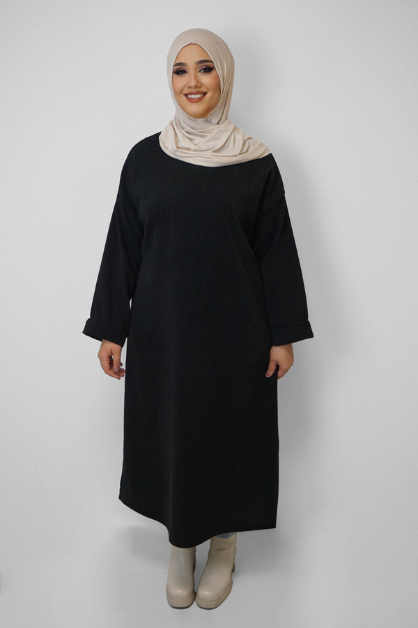 Cord Kleid Dunja Schwarz