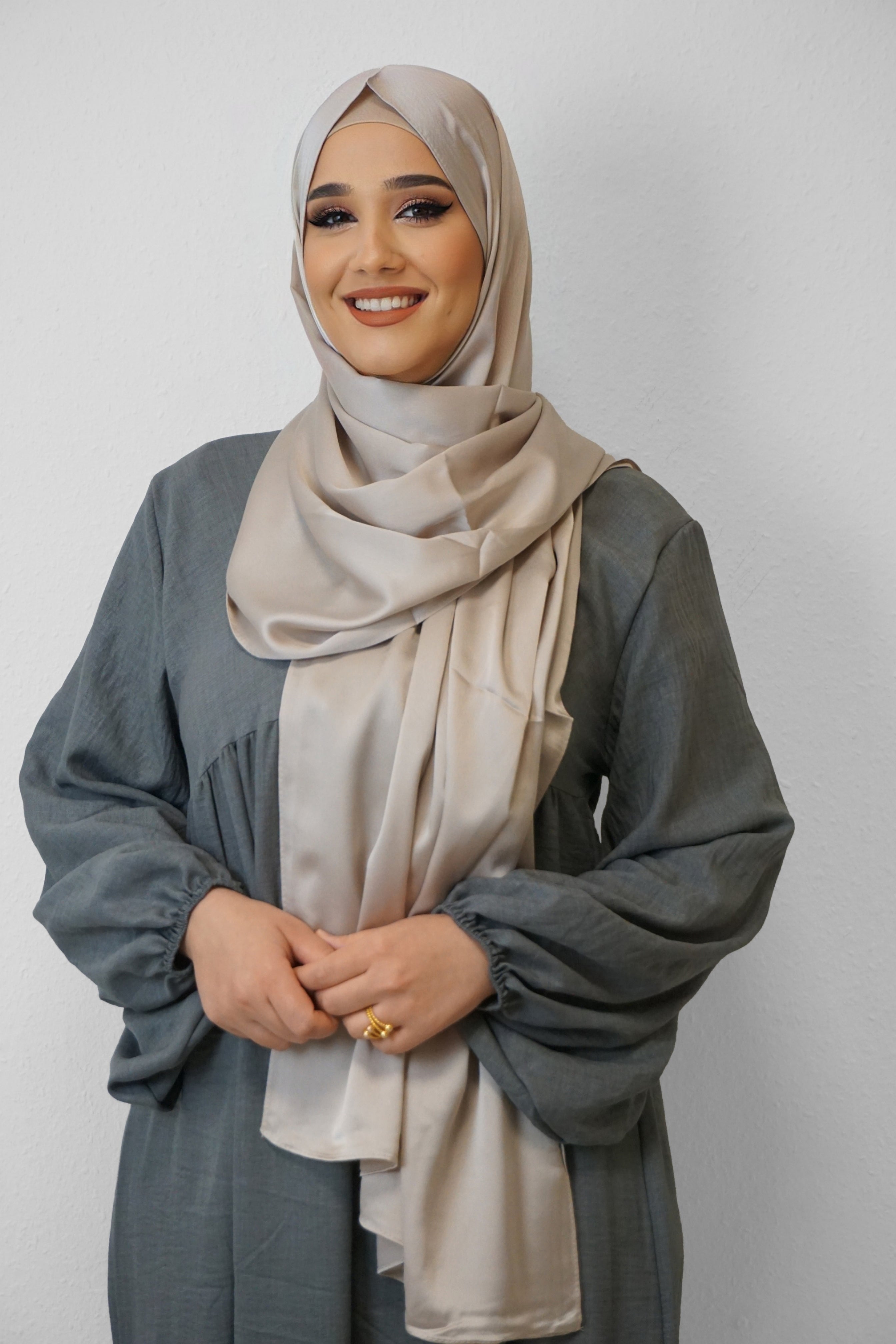 Satin Classic Hijab Light-Beige