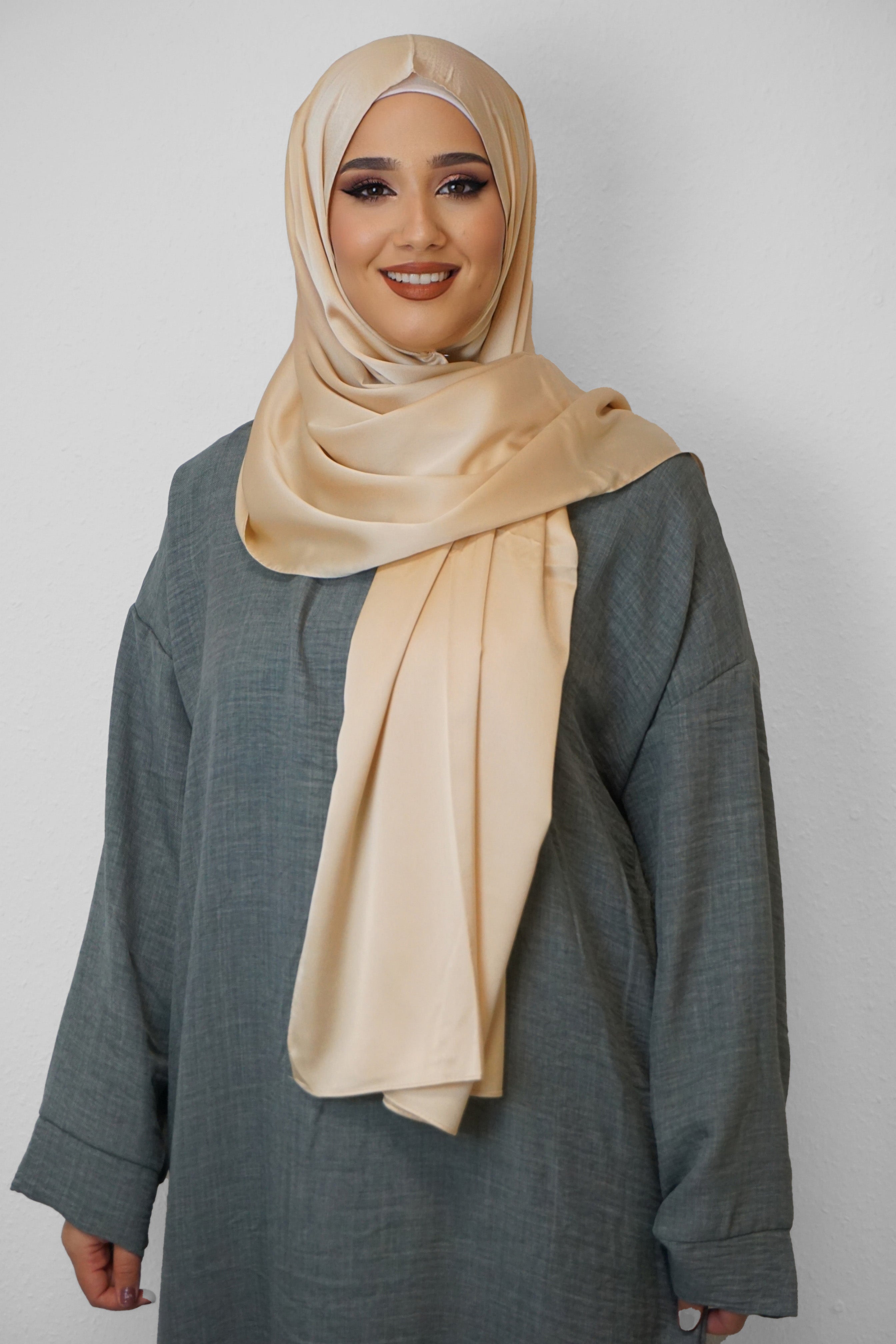 Satin Classic Hijab Beige 2