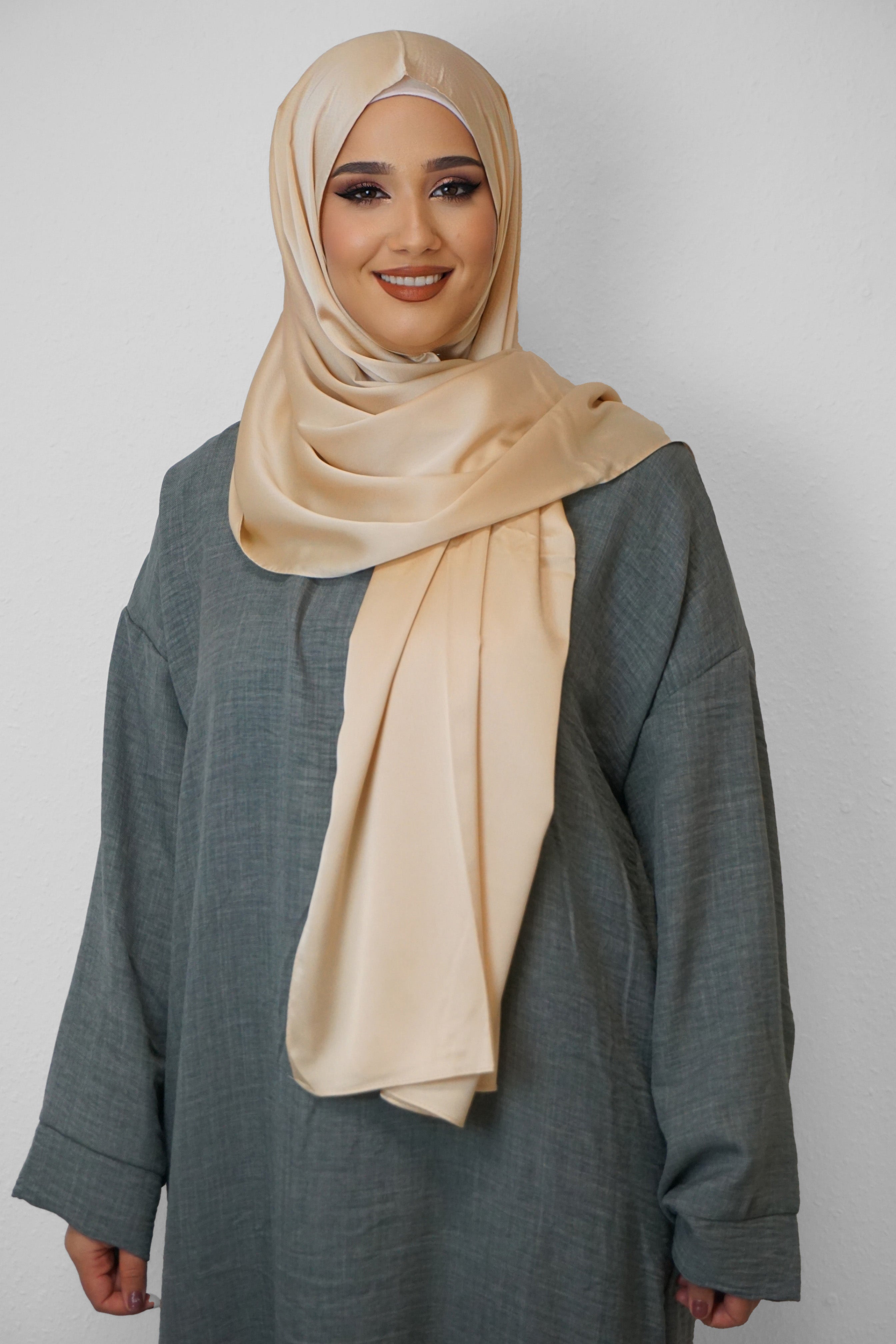 Satin Classic Hijab Beige 2