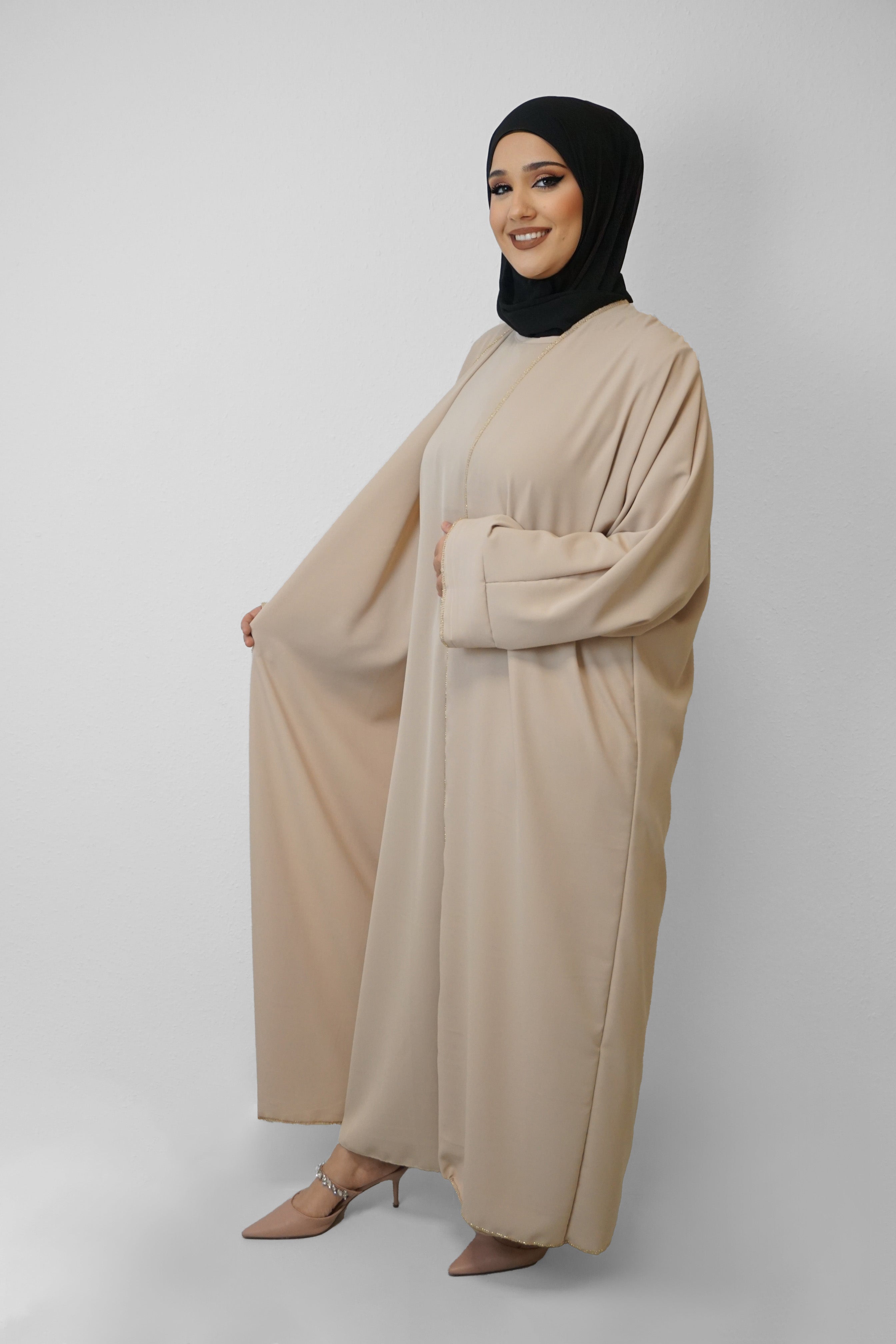 Zwei-Teiler Abaya Saddaya Elfenbein