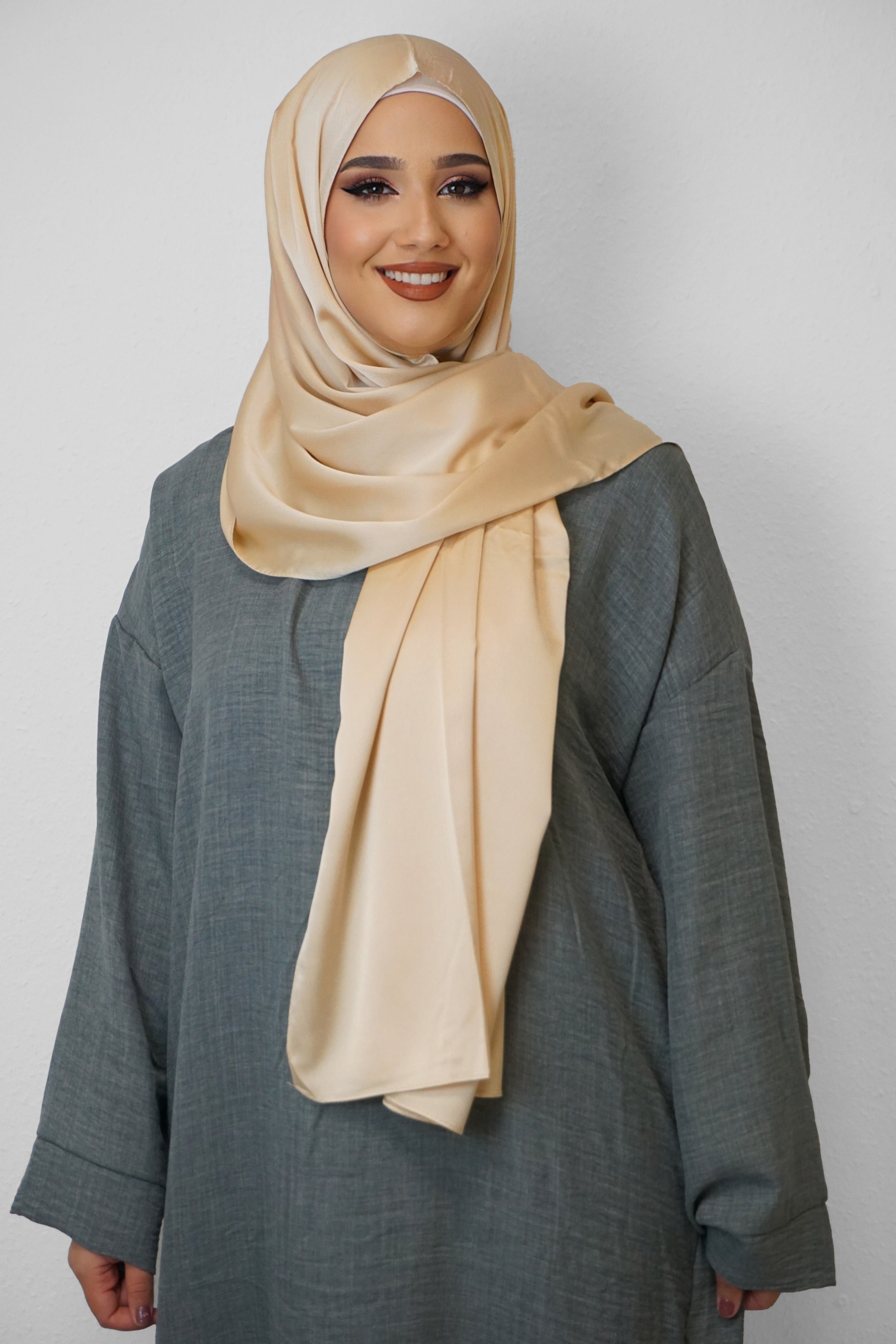 Satin Classic Hijab Beige 2