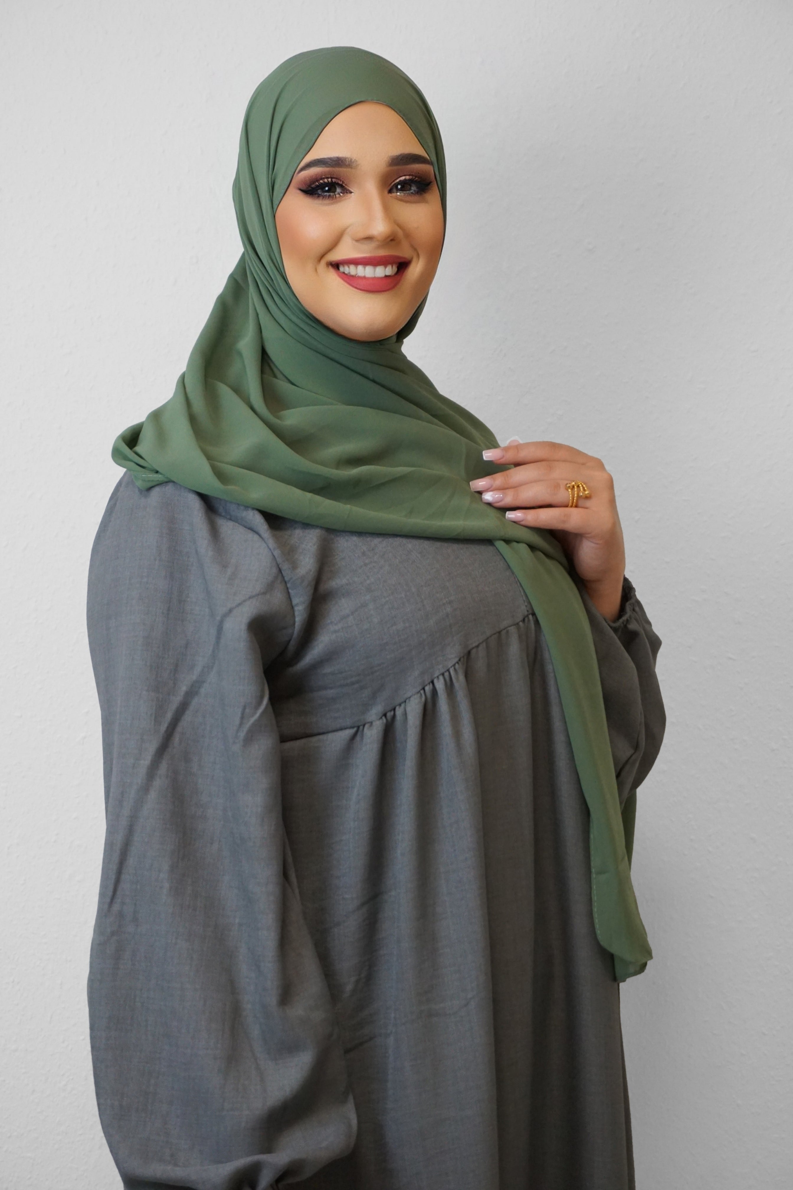 Chiffon XL Hijab Grasgrün