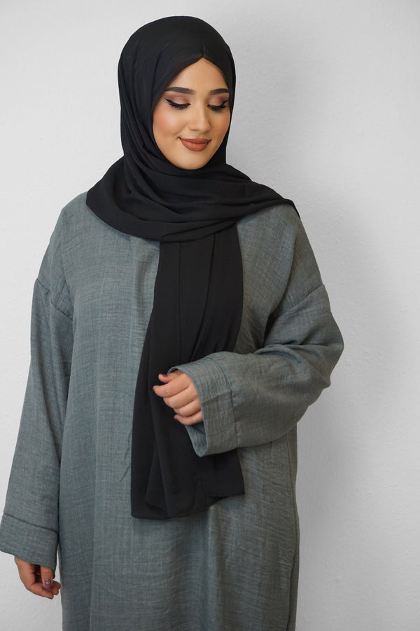 Crinkle Premium Chiffon Hijab Schwarz