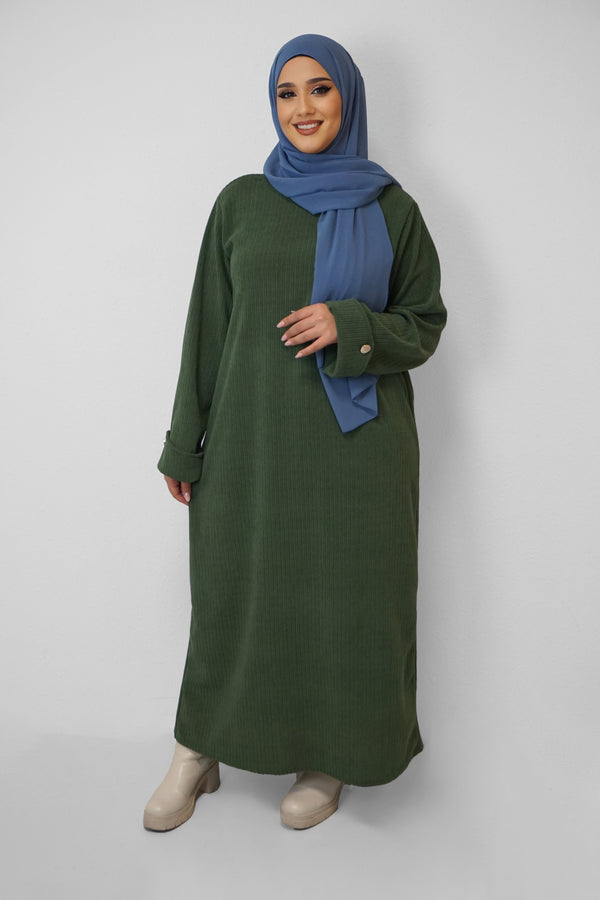 Cord Kleid Nada Oliv