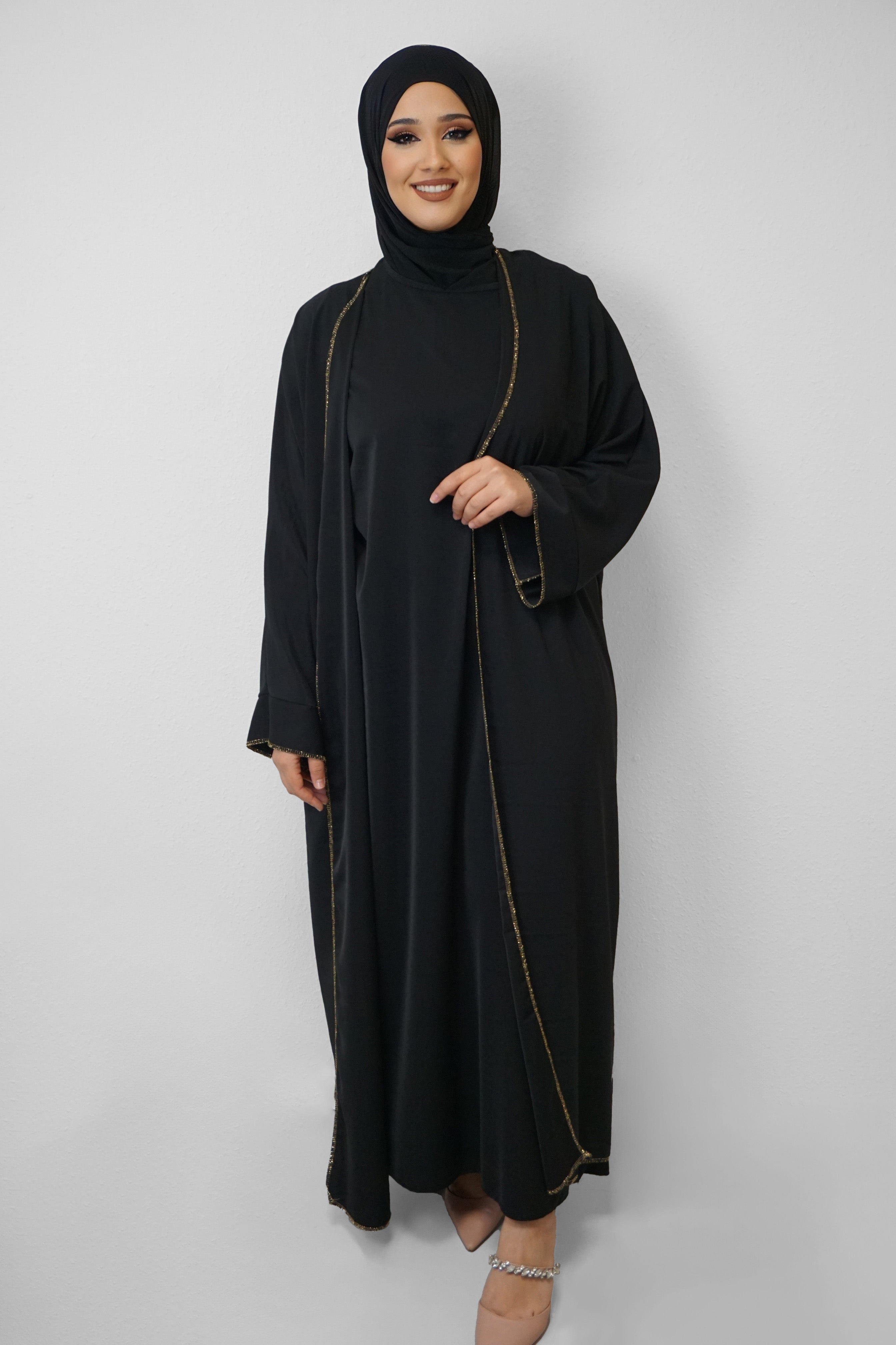 Zwei-Teiler Abaya Saddaya Schwarz