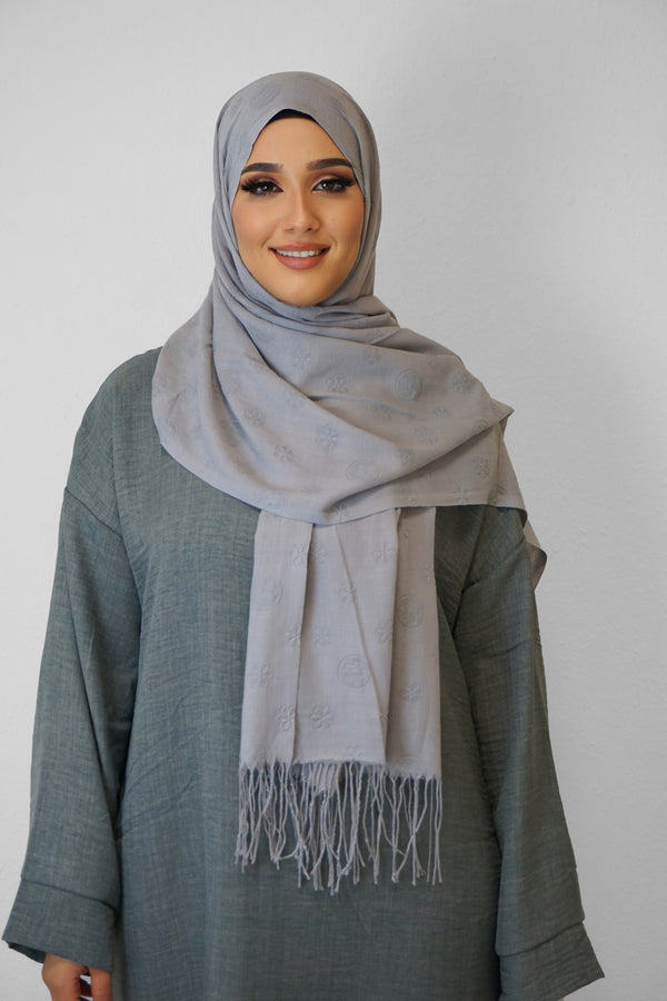 Baumwolle Hijab Zuhur Grau