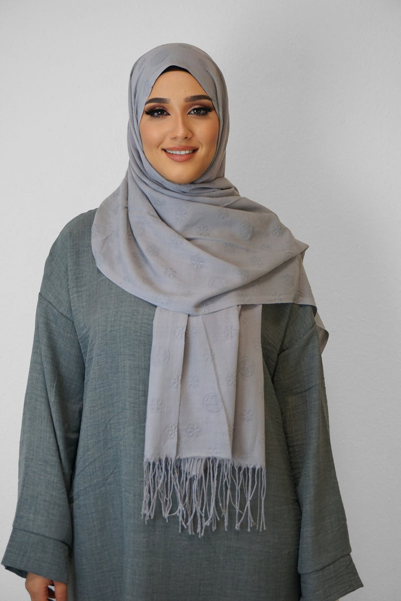 Baumwolle Hijab Zuhur Grau