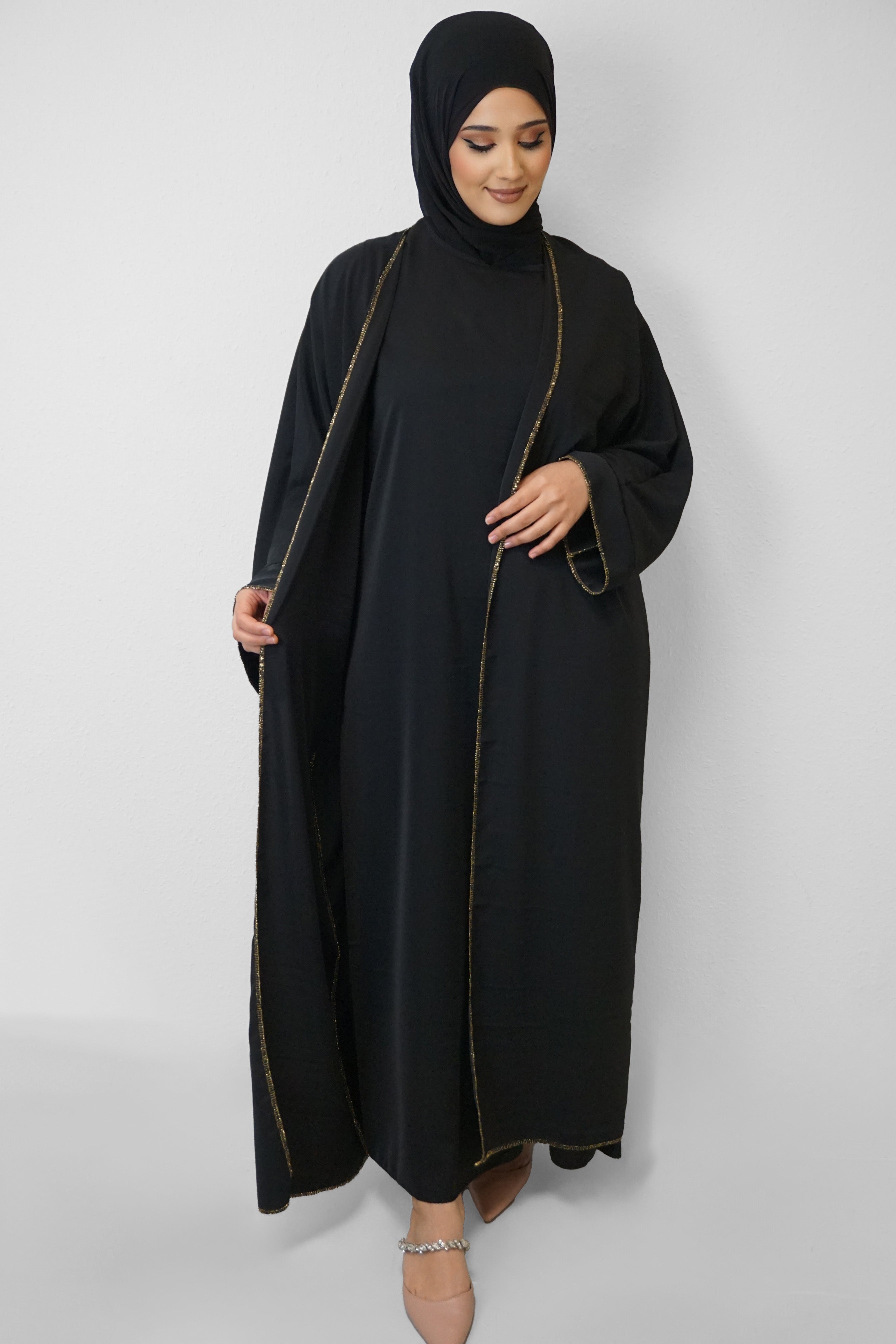 Zwei-Teiler Abaya Saddaya Schwarz