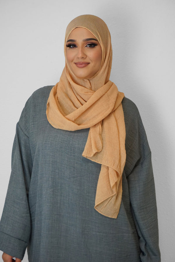 Baumwolle Crinkle-Hijab Pfirsich
