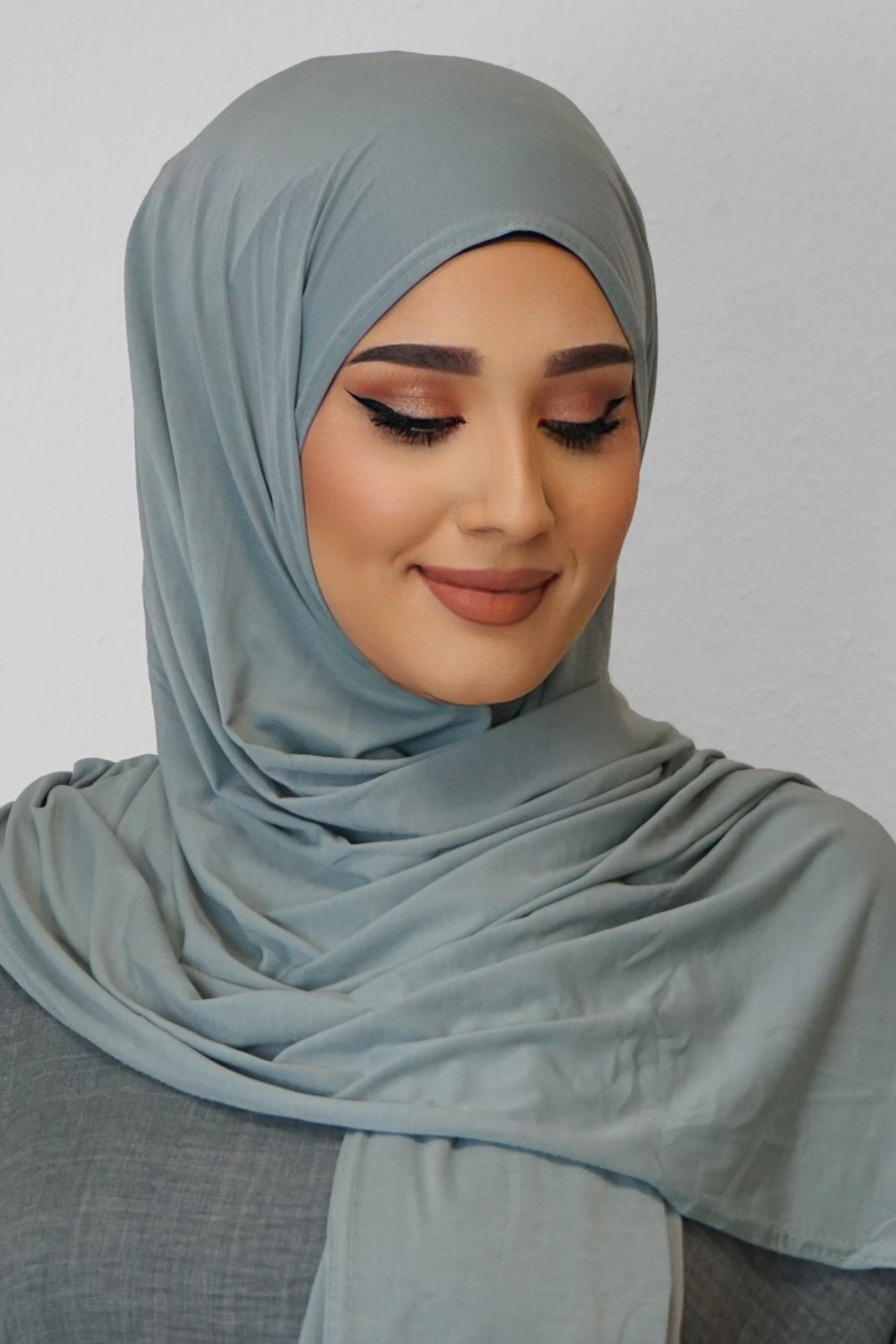 Premium Jersey Hijab Dunkel-Khaki