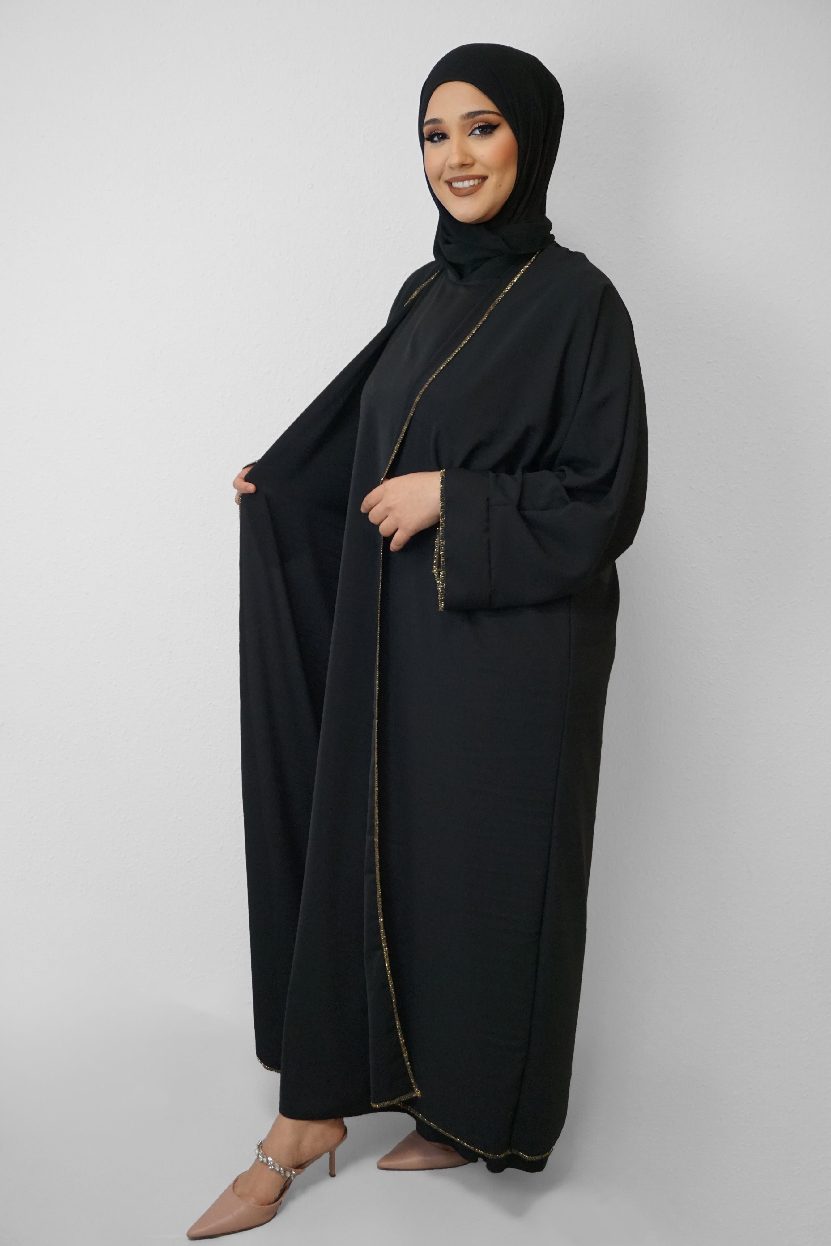 Zwei-Teiler Abaya Saddaya Schwarz