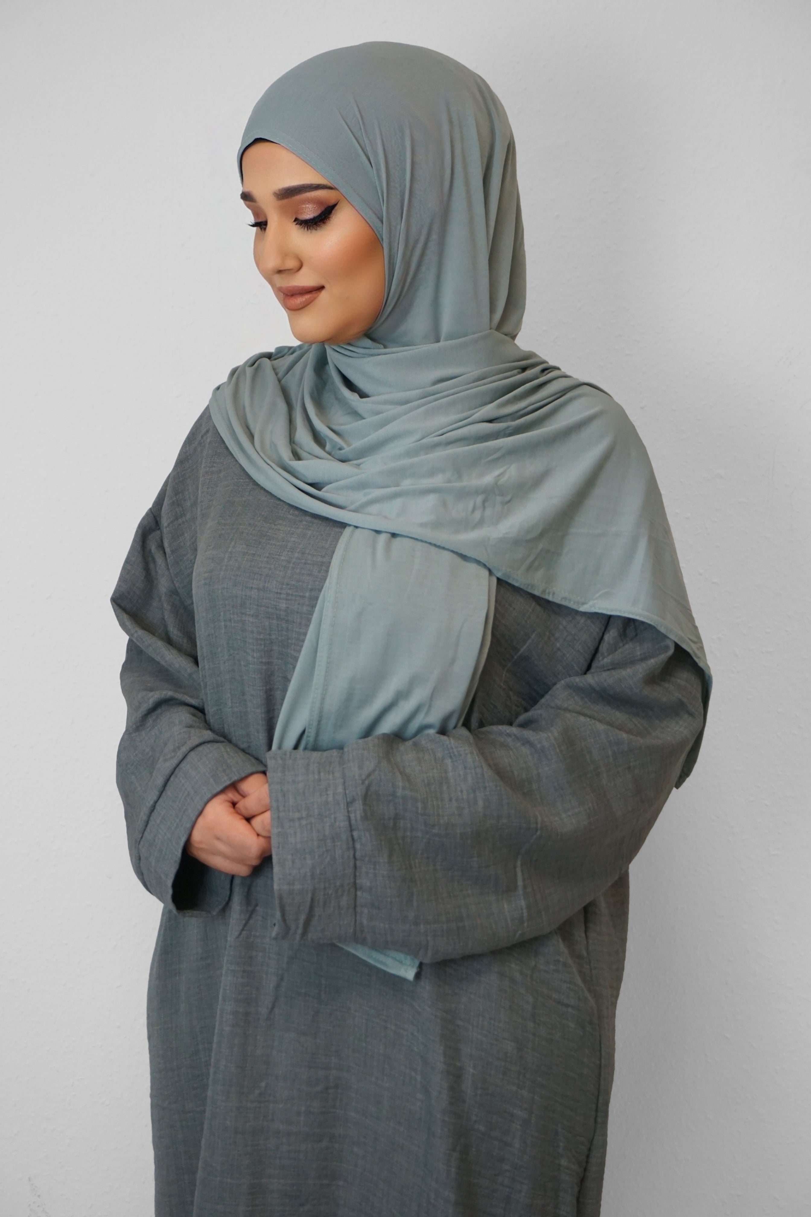 Premium Jersey Hijab Dunkel-Khaki