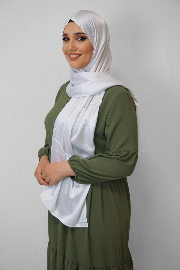 Satin Classic Hijab Weiss