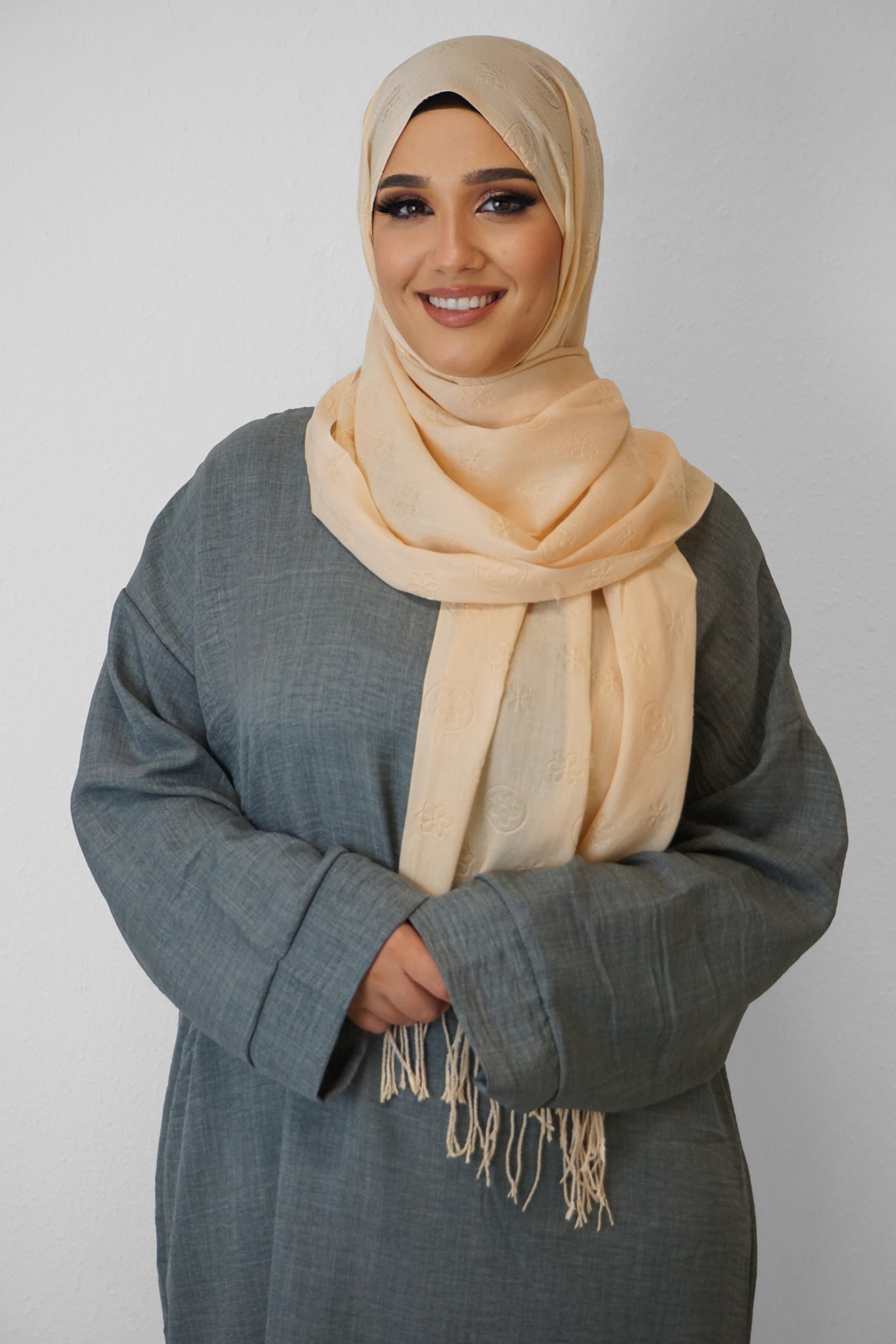 Baumwolle Hijab Zuhur Pfirsich