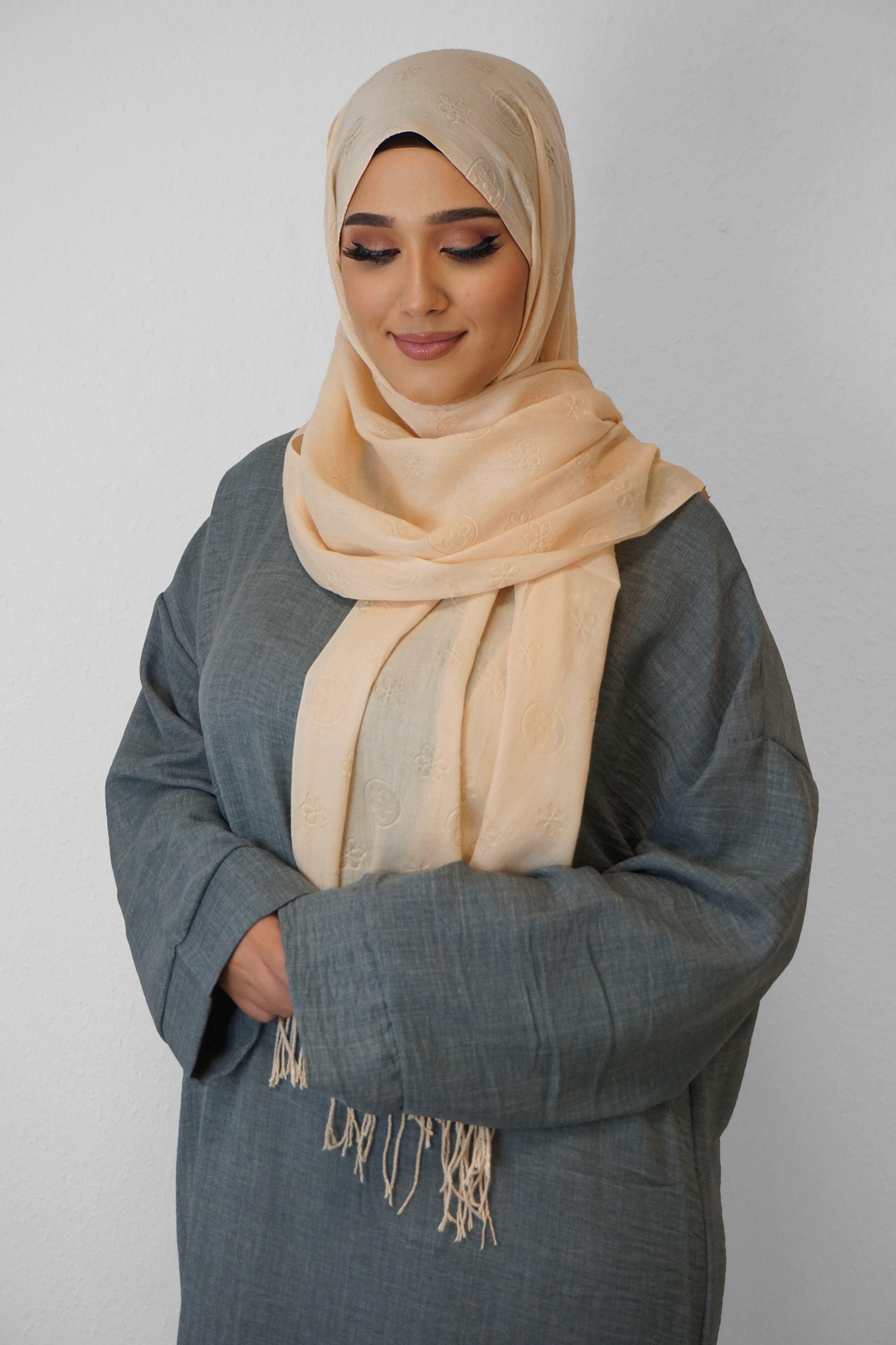 Baumwolle Hijab Zuhur Pfirsich