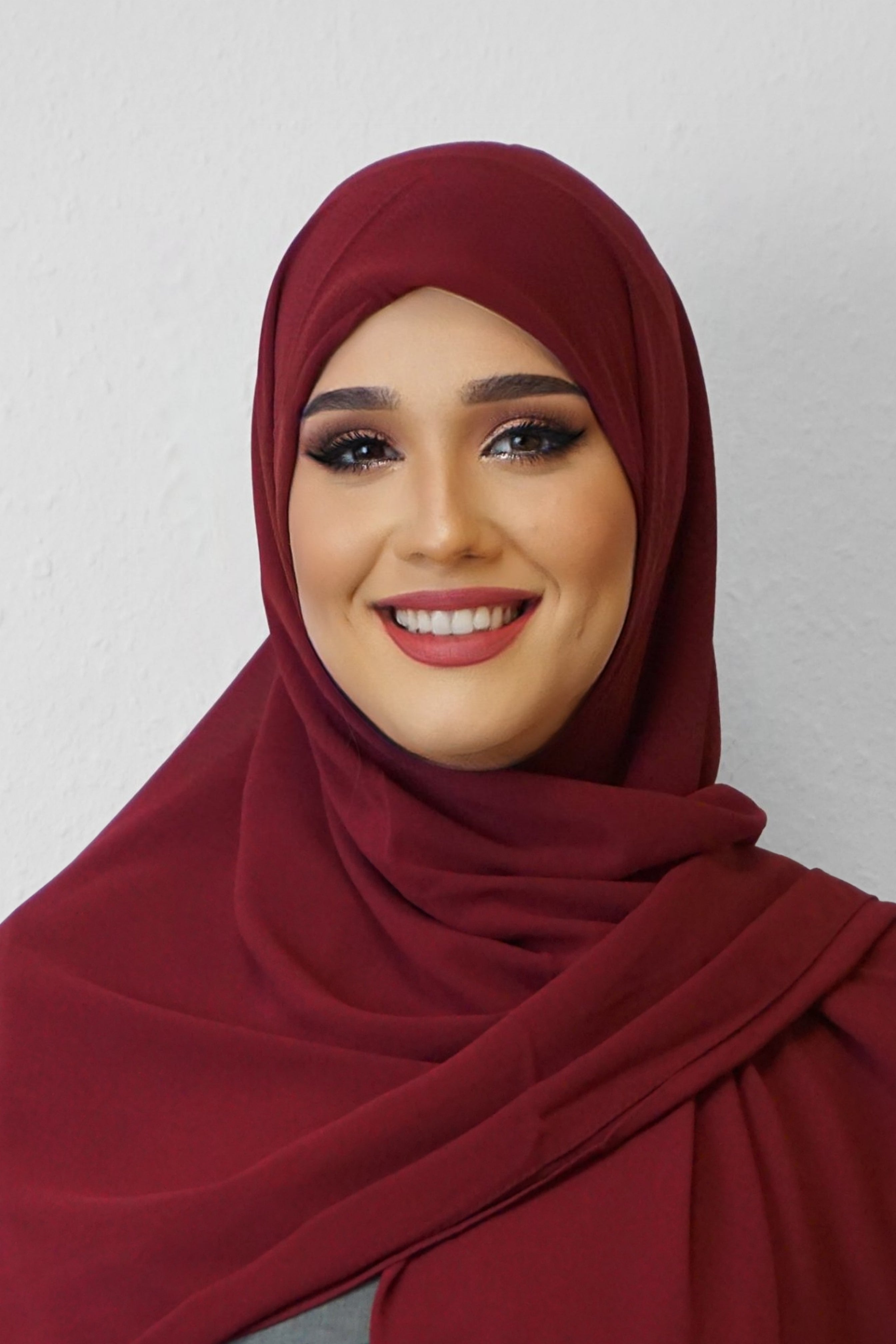 XL Chiffon Quadrat Hijab Bordeaux