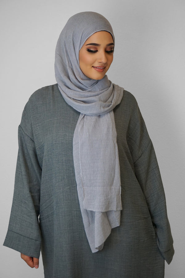 Baumwolle Crinkle-Hijab Grau