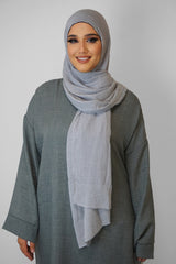 Baumwolle Crinkle-Hijab Grau