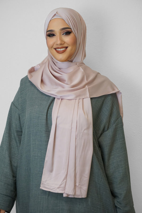 Satin Classic Hijab Weissrosa
