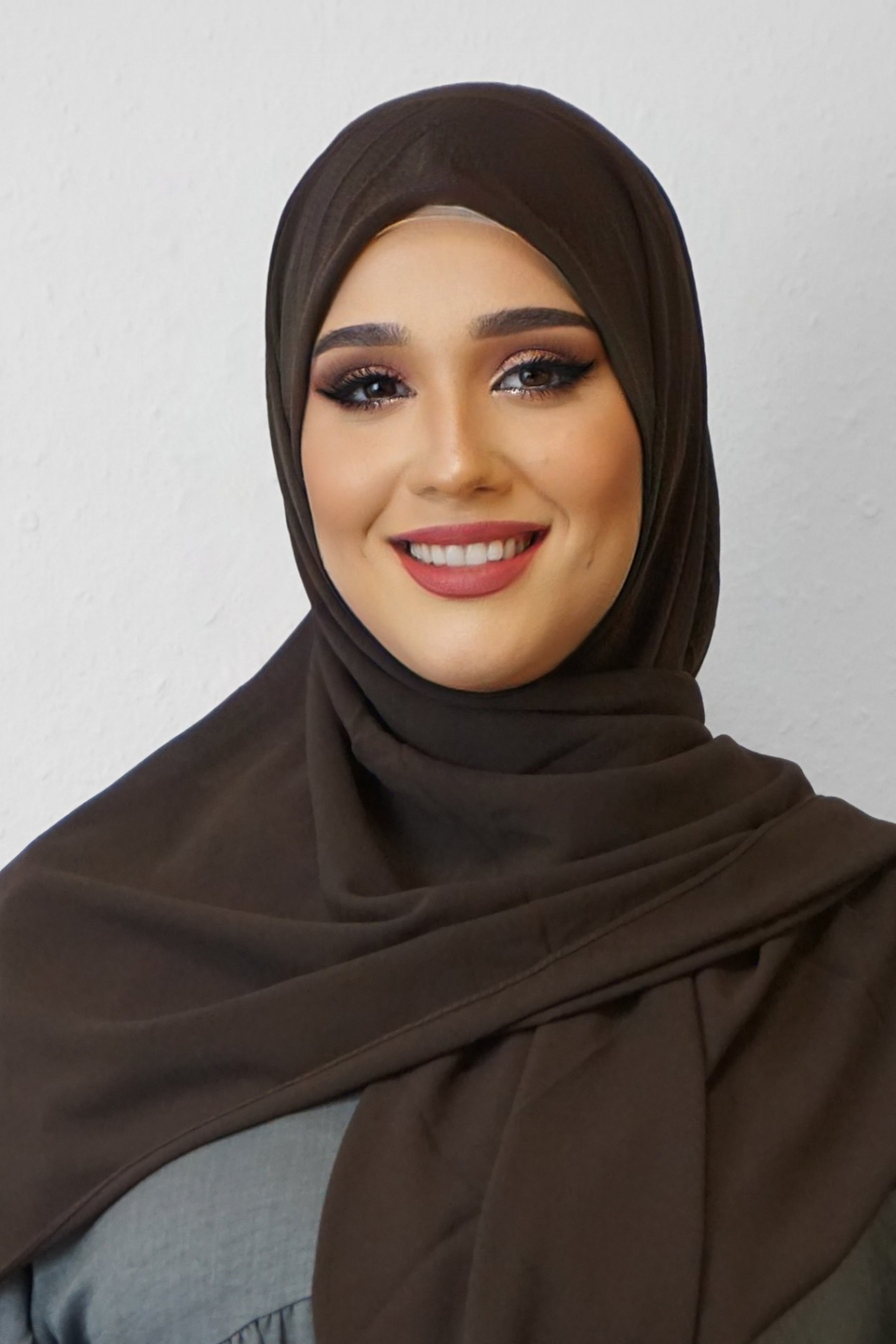 XL Chiffon Quadrat Hijab Dunkelbraun