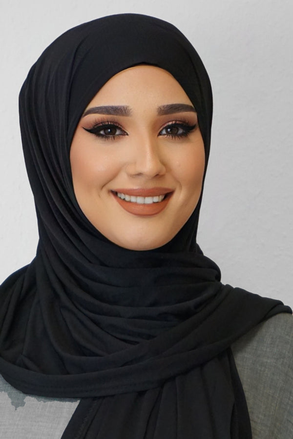 Premium Jersey Hijab Schwarz
