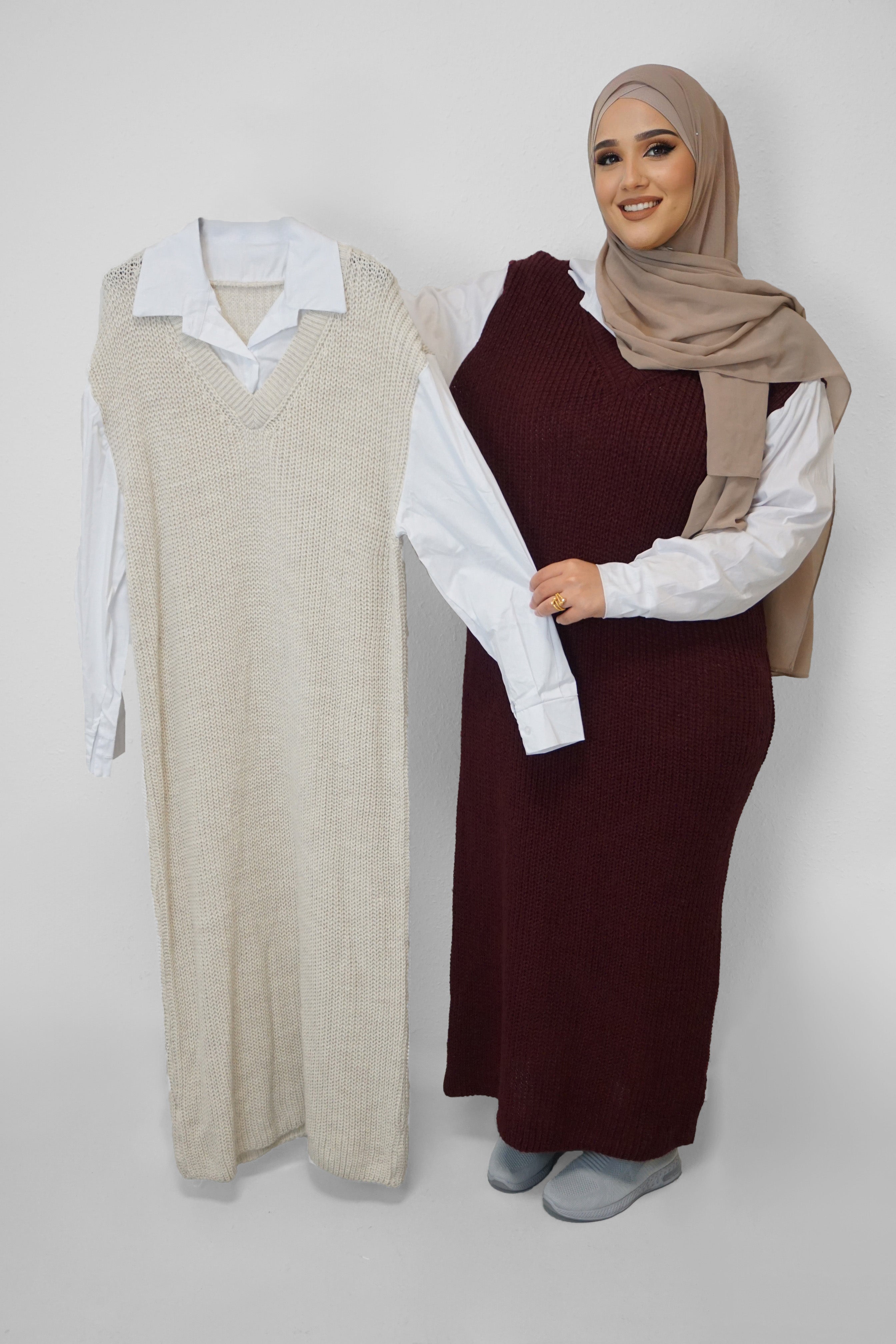 Strickkleid Hafsa Beige