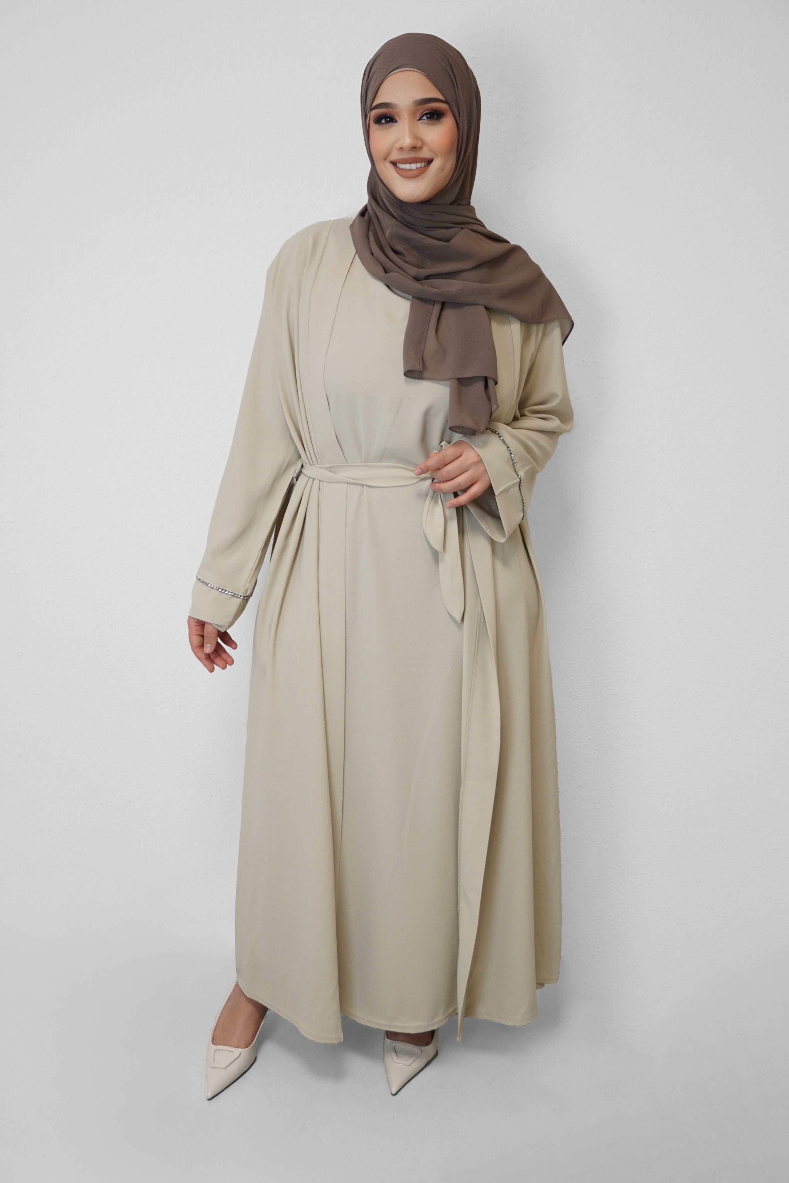 Zweiteiler Abaya Cindy Beige