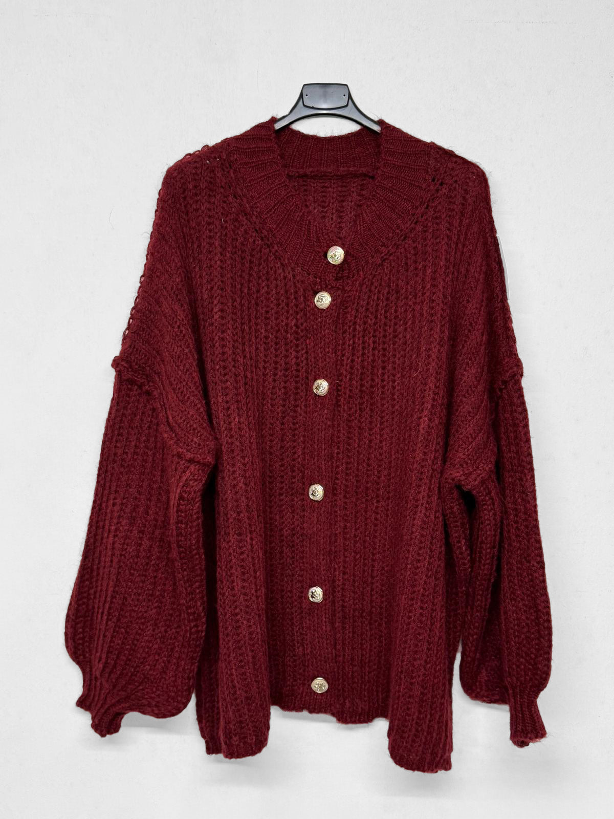 Grobstrick-Cardigan Pullover Moana Bordeaux
