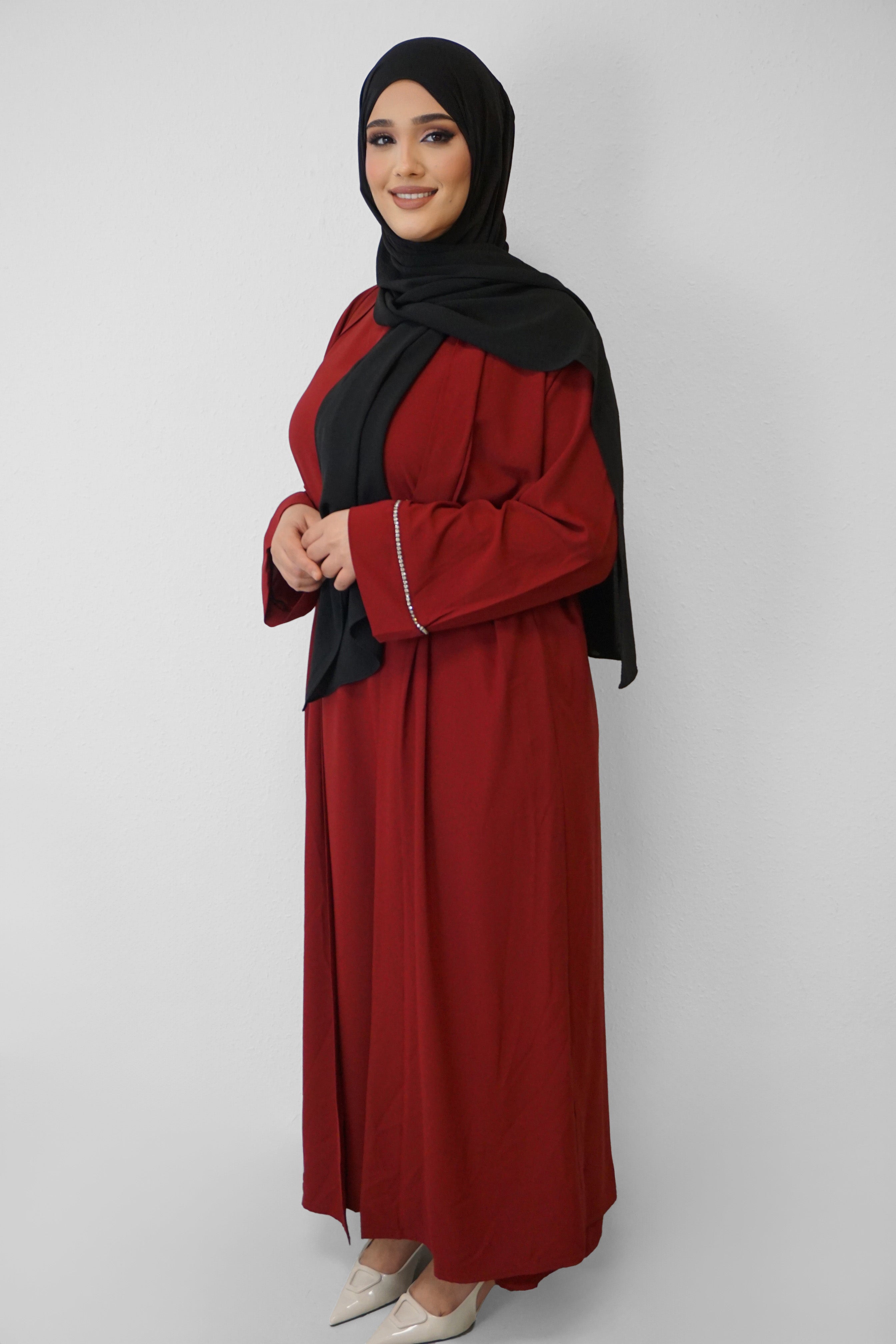 Zweiteiler Abaya Cindy Bordeaux