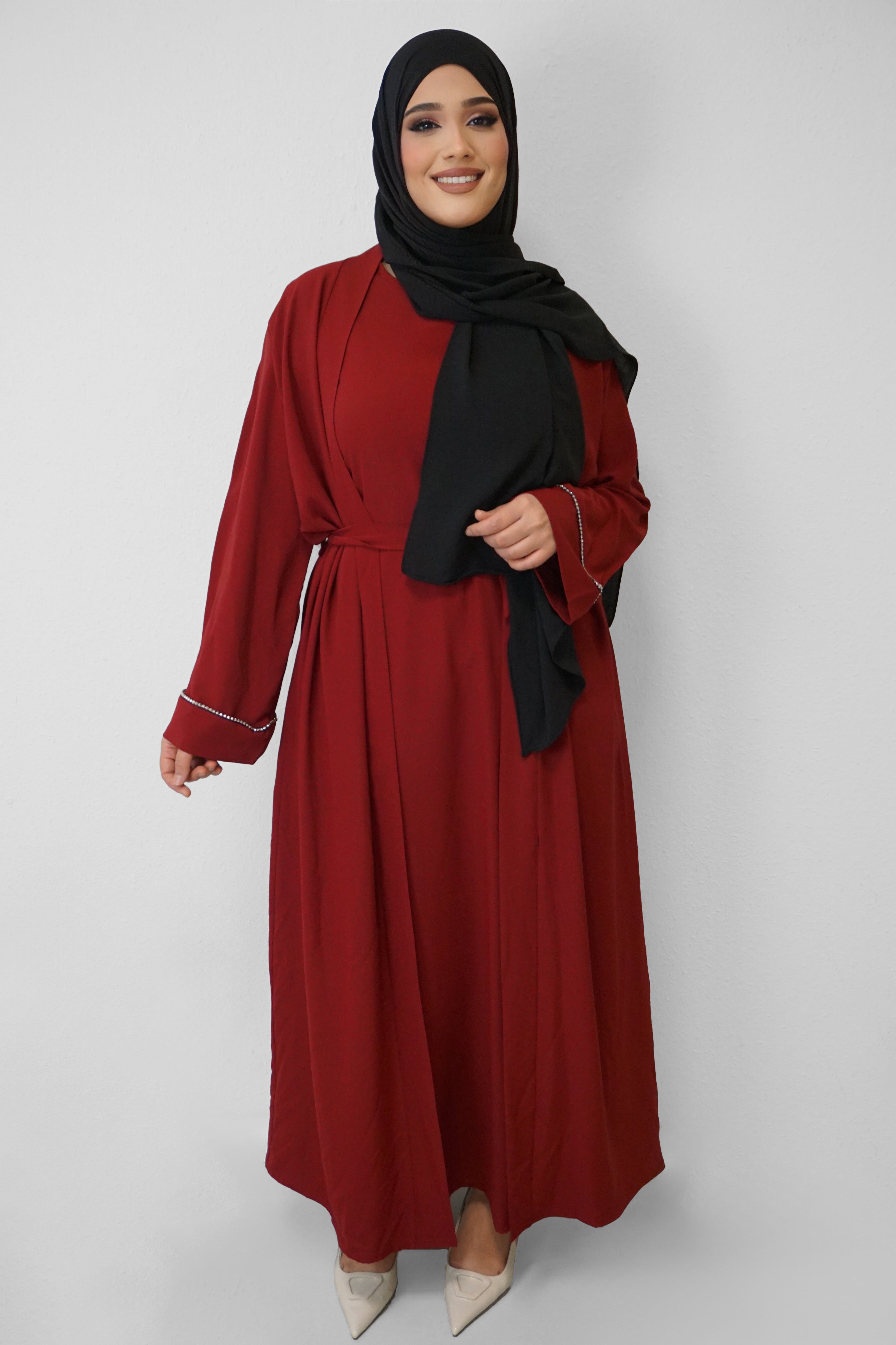 Zweiteiler Abaya Cindy Bordeaux