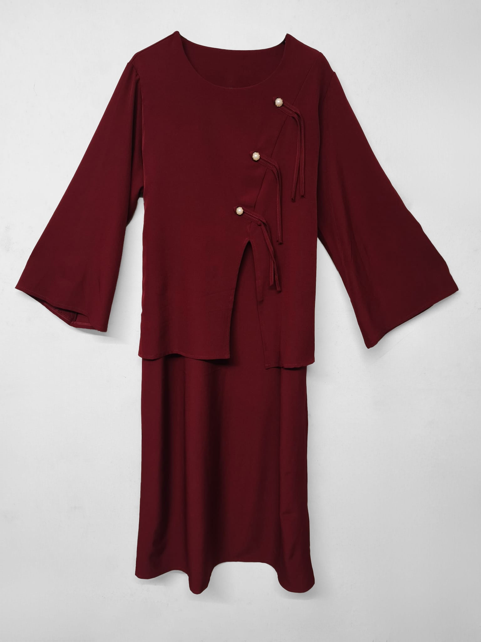 Zwei-Teiler Abaya Mirelle Bordeaux