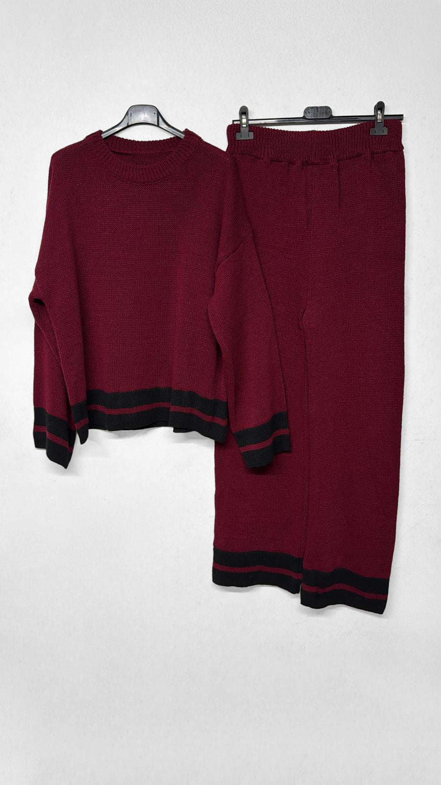 Strick Zwei-Teiler Hose Bunga Bordeaux