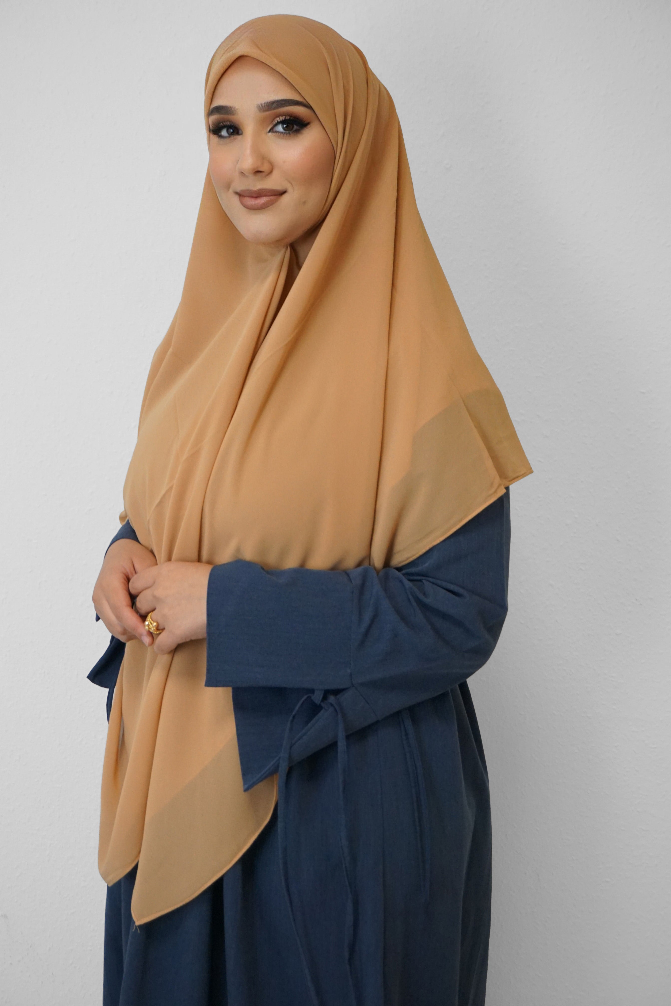 XL Chiffon Quadrat Hijab Camel