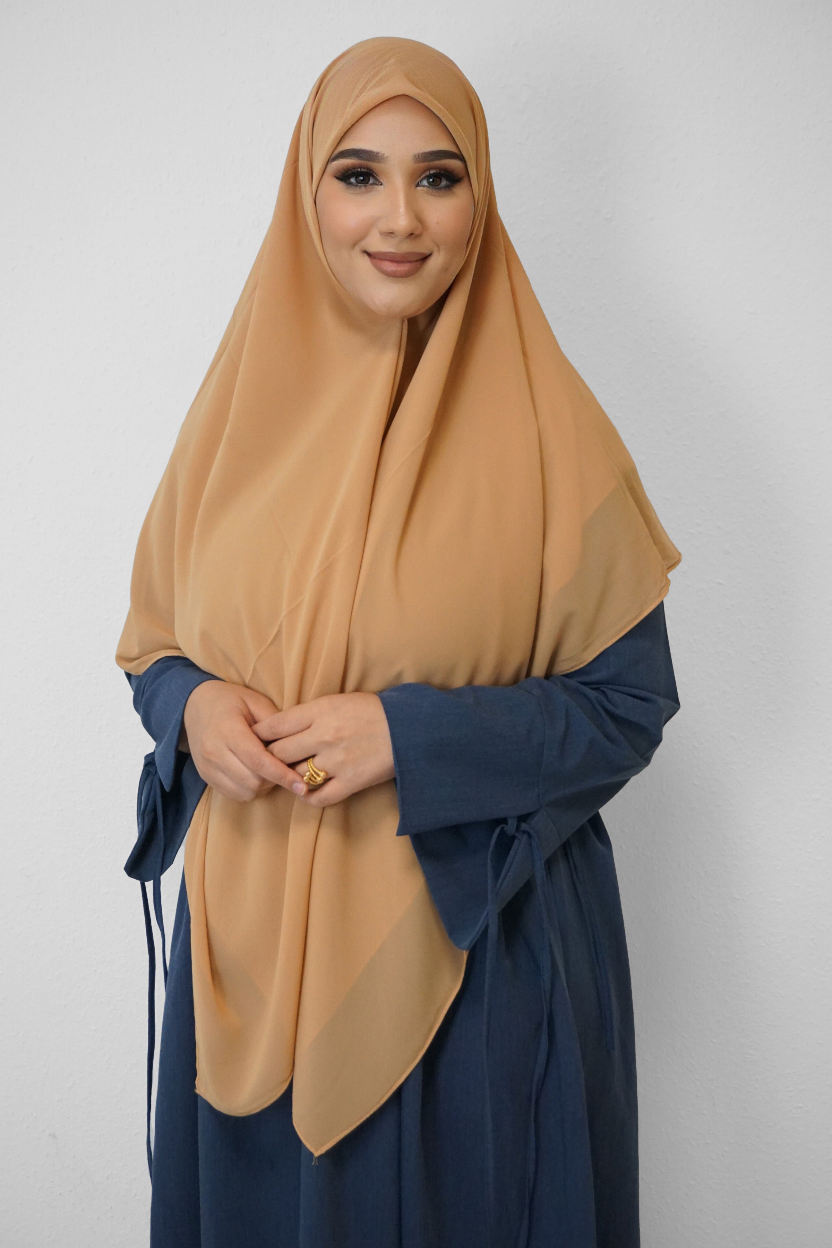 XL Chiffon Quadrat Hijab Camel