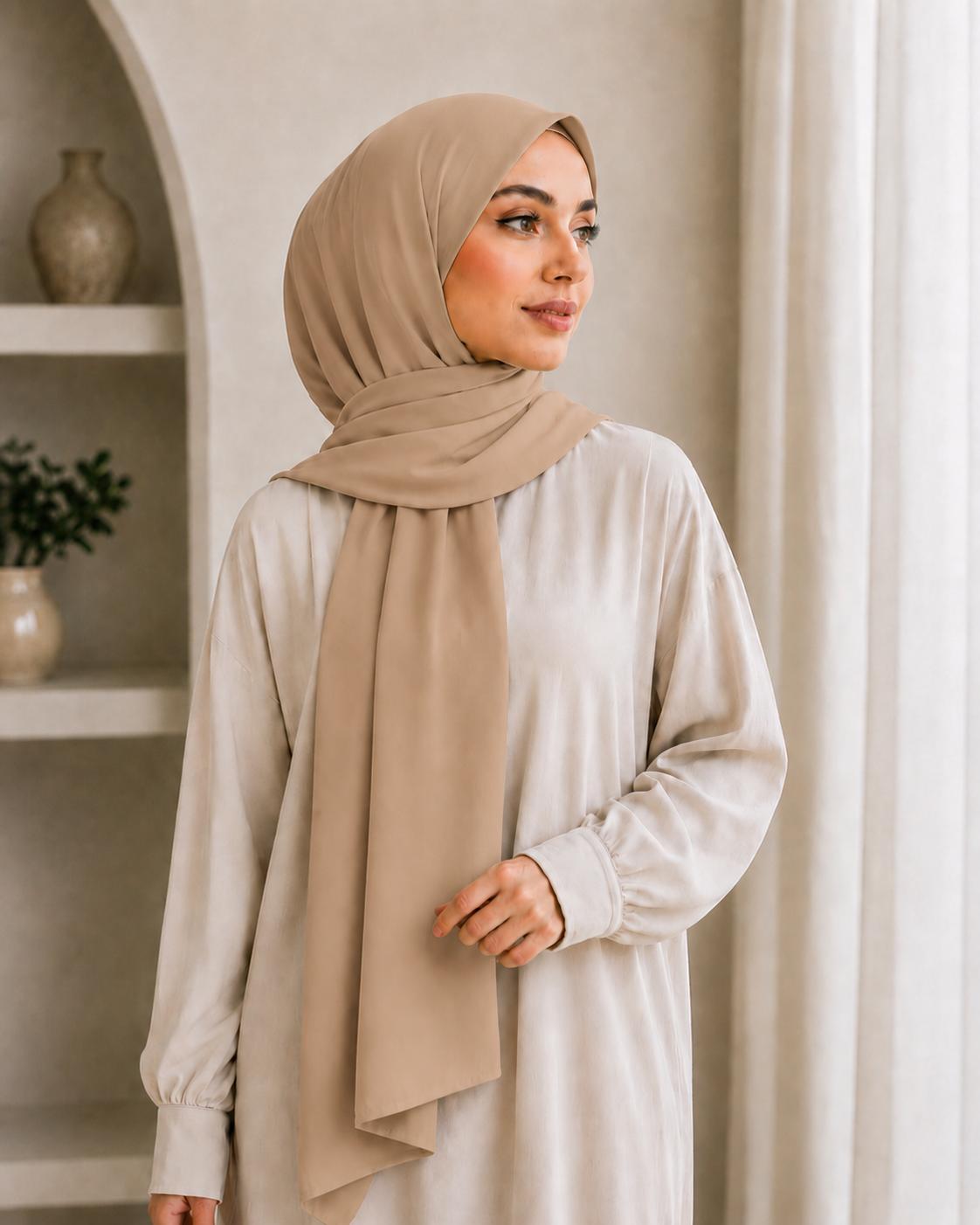 Modal Hijab Dark-Beige