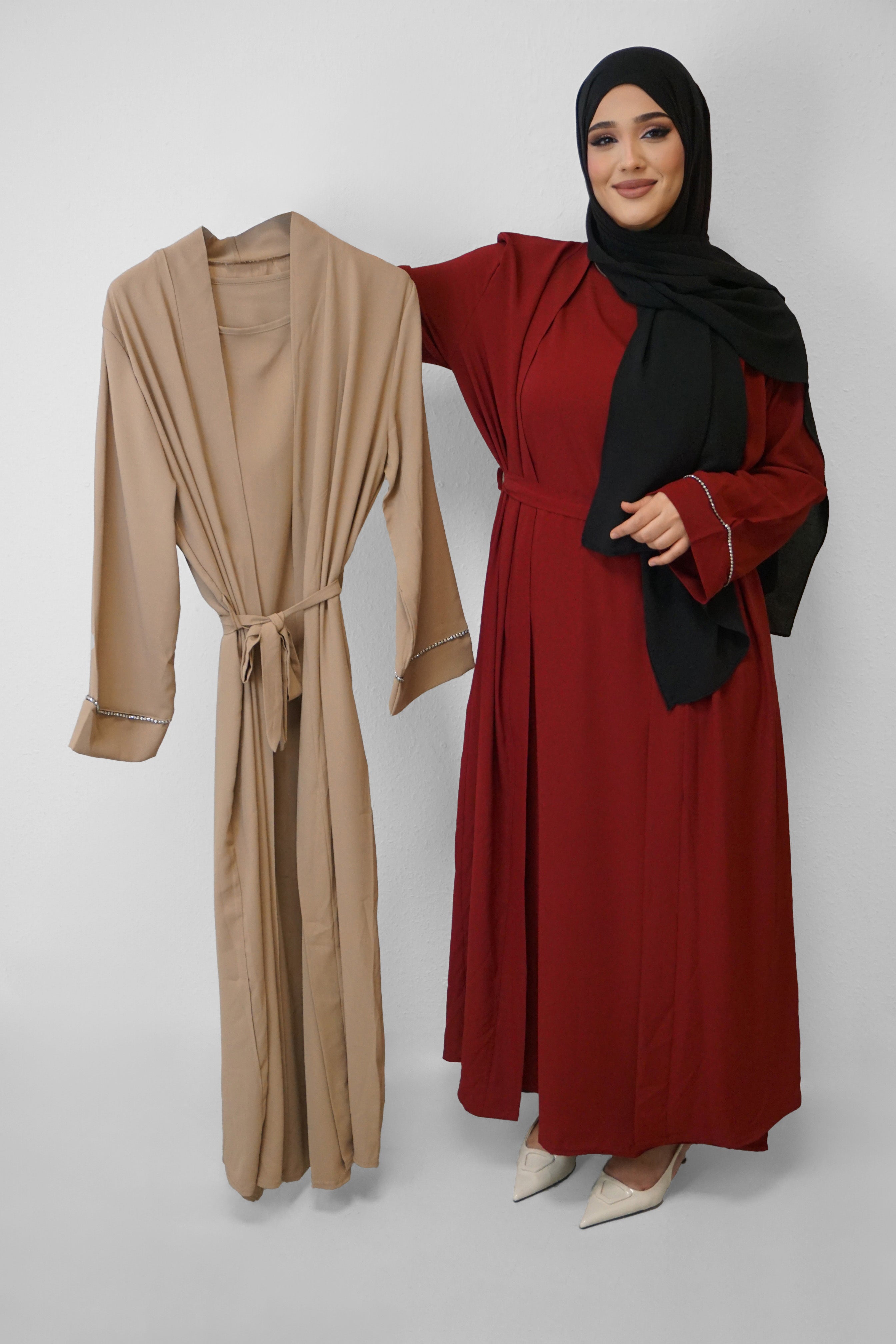 Zweiteiler Abaya Cindy Dark-Beige